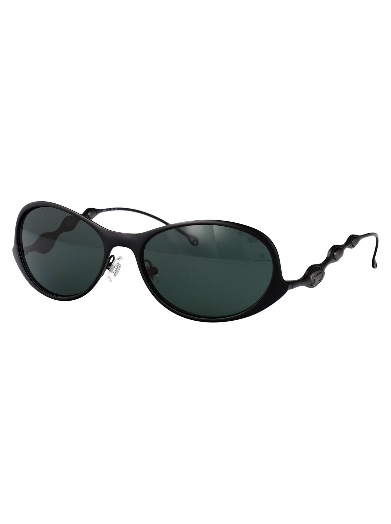 Diesel Powdre Matte Black Metal Sunglasses In Black