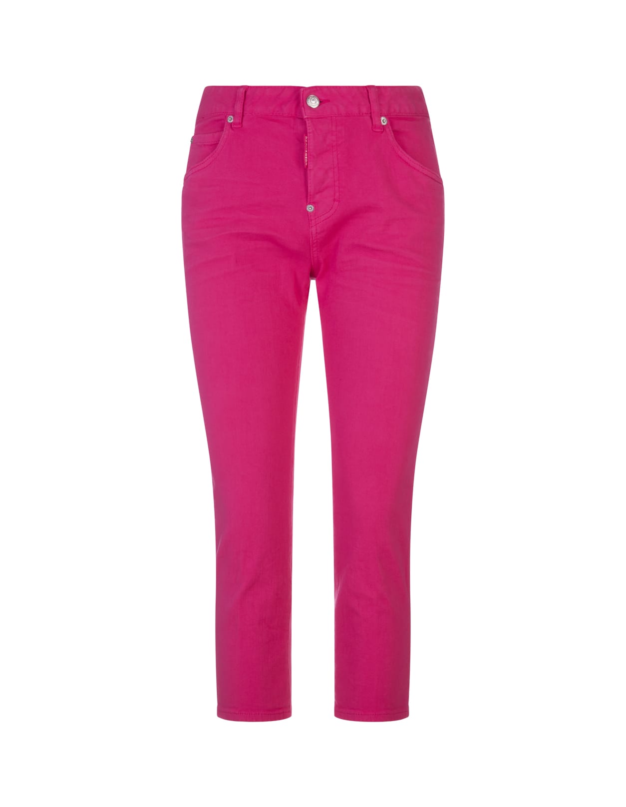 Dsquared2 Woman Fuchsia Cropped Dyed Cool Girl Jeans