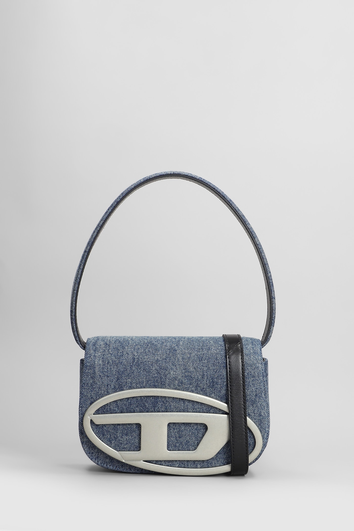 Diesel 1 Dr Shoulder Bag In Blue Cotton