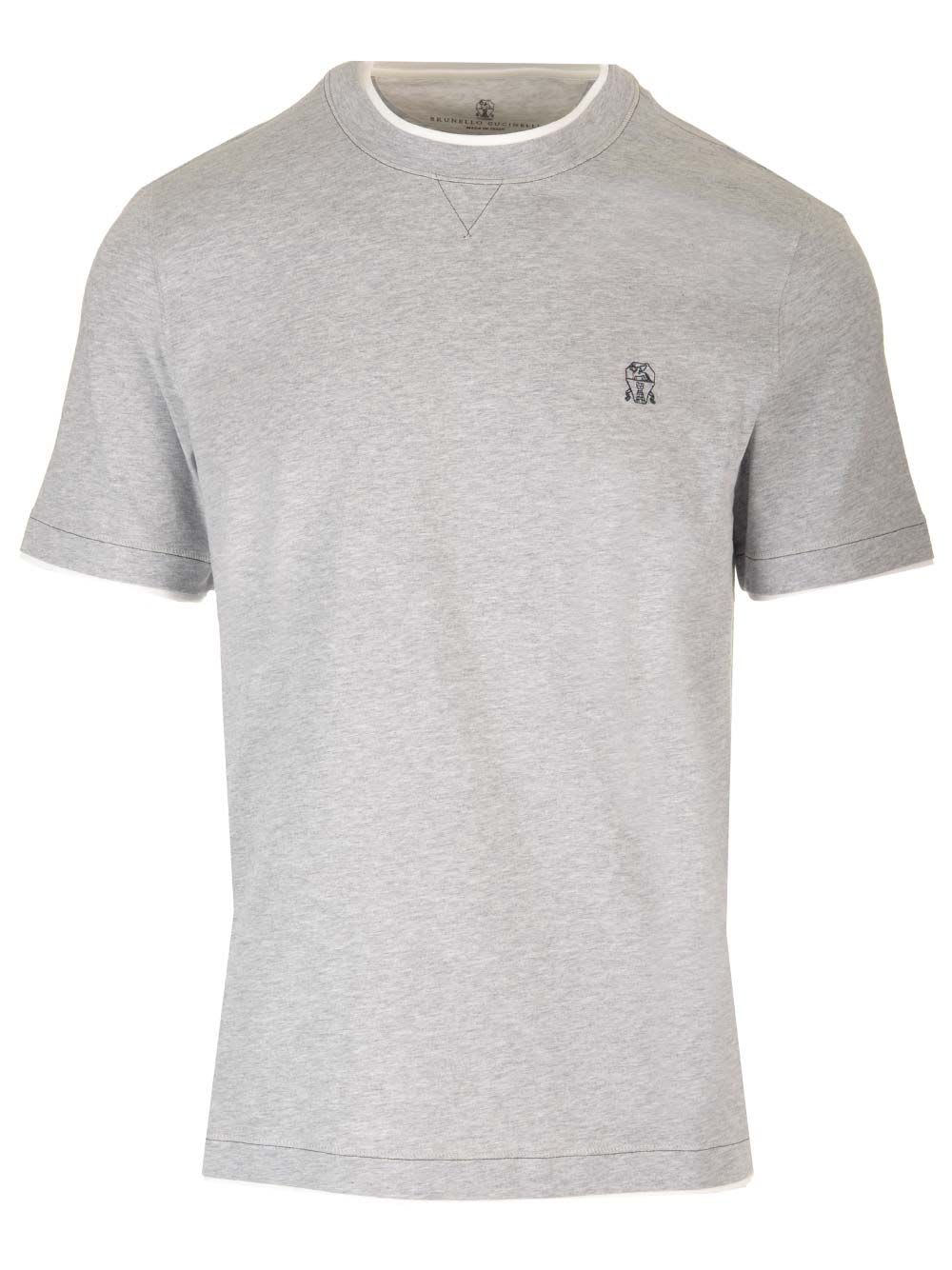 Shop Brunello Cucinelli Jersey T-shirt In Grey