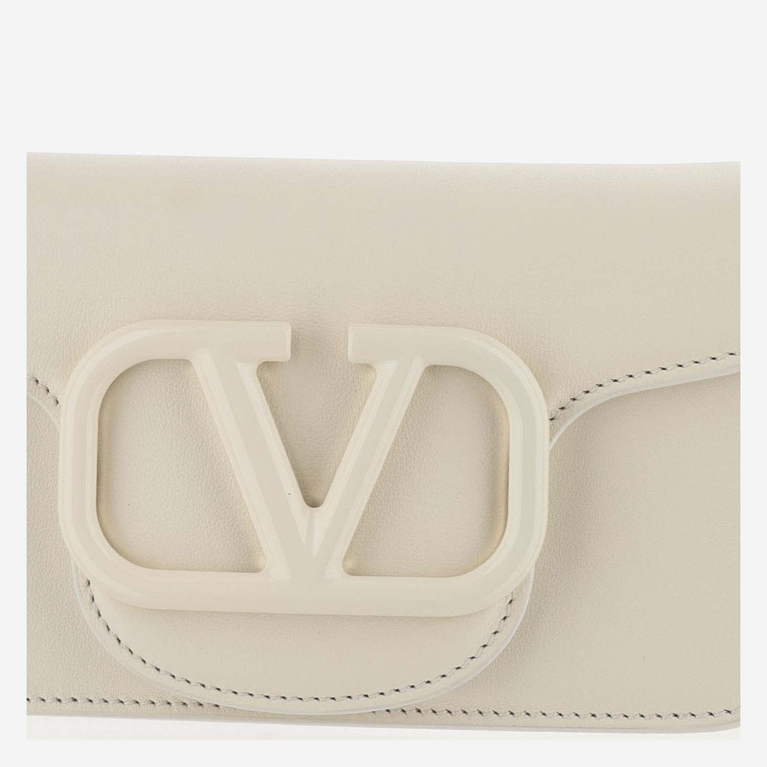 Shop Valentino Small Loco Bag In Calfskin In White