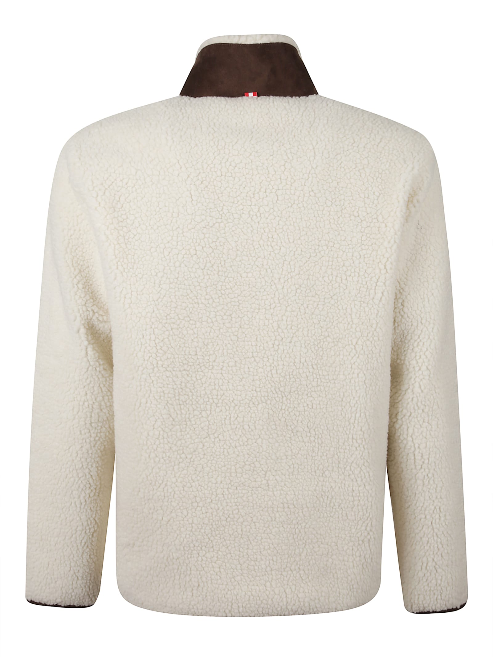 Mc2 Saint Barth High Collar Jacket Contrast Trim In White