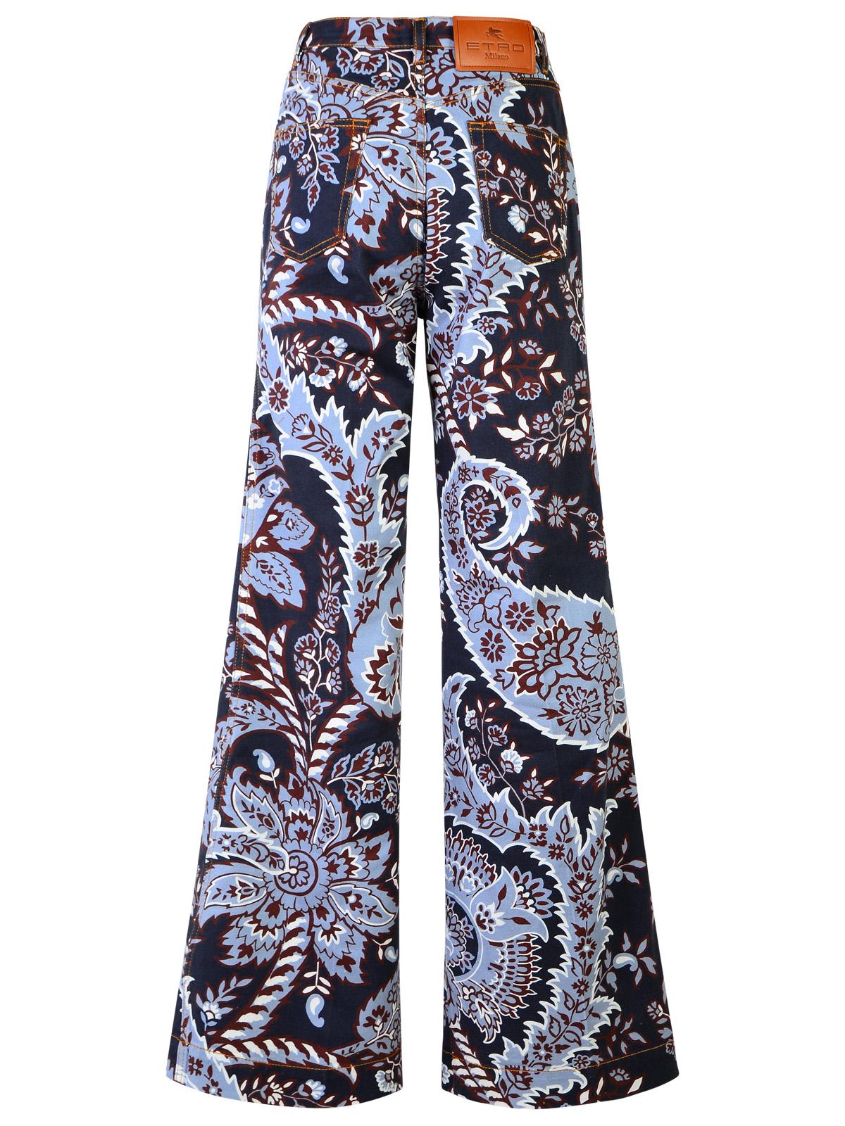 Shop Etro Paisley Blue Cotton Jeans