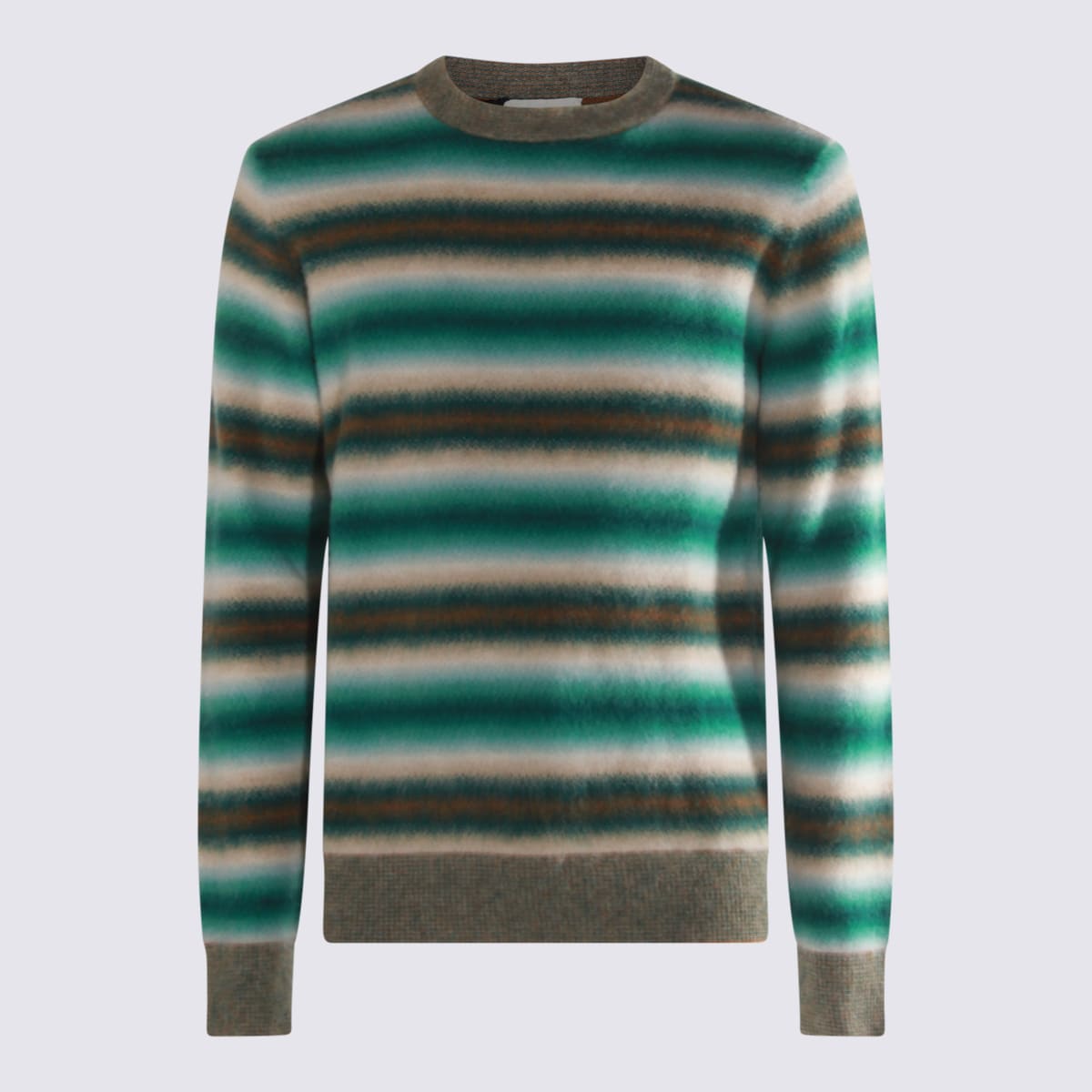 Piacenza Cashmere Multicolor Green Wool Knitwear In Green