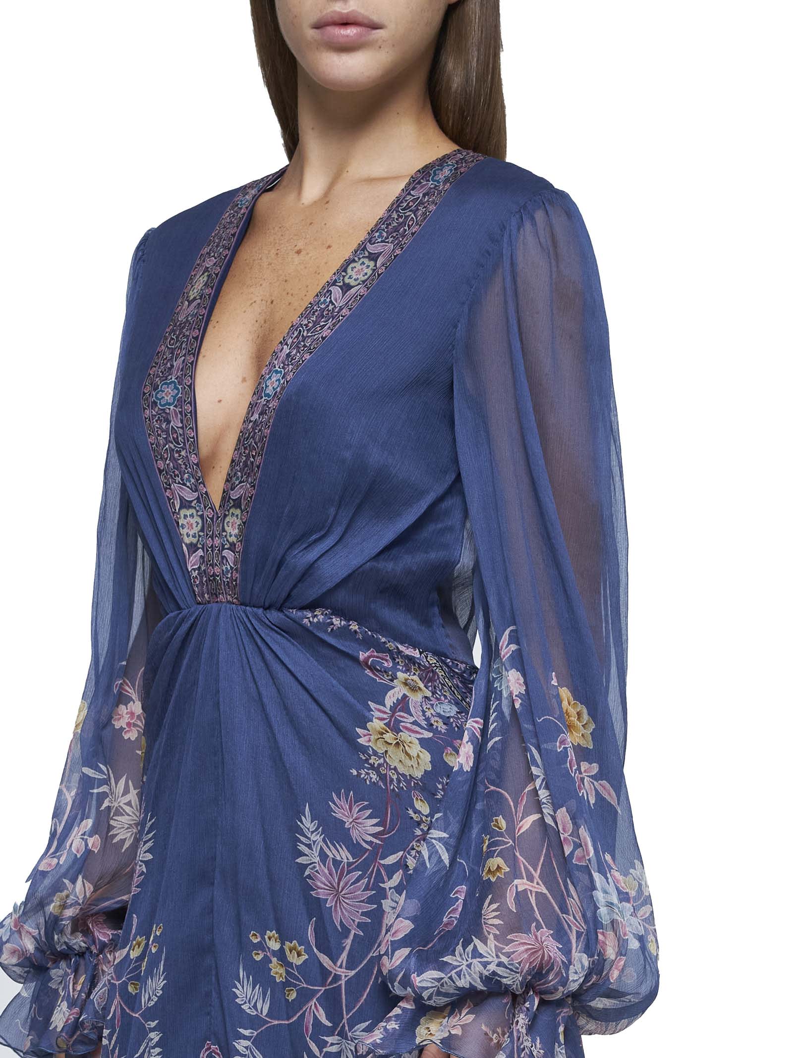 Shop Etro Dress In Stampa F.do Blu