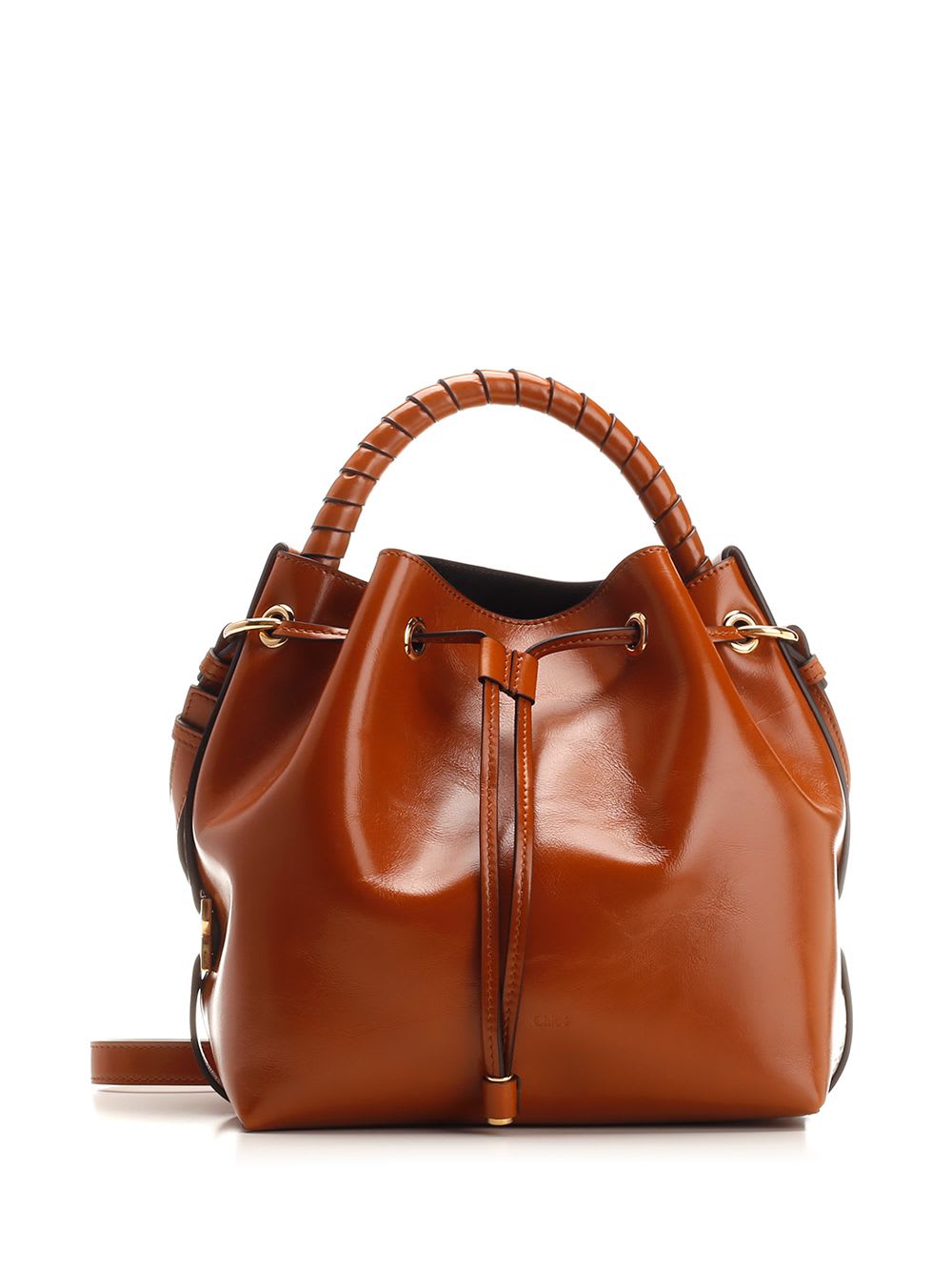 Shop Chloé Marcie Bucket Bag In Brown