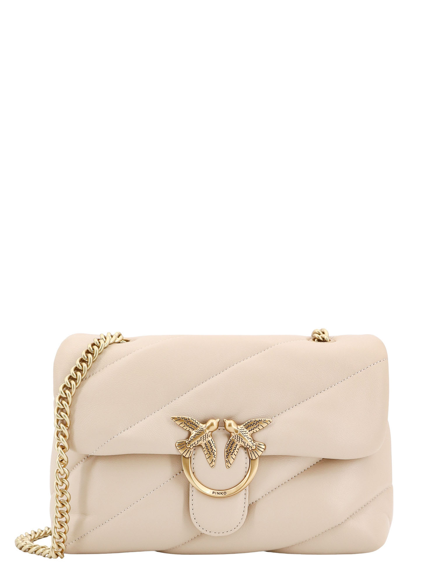 Shop Pinko Shoulder Bag In Beige