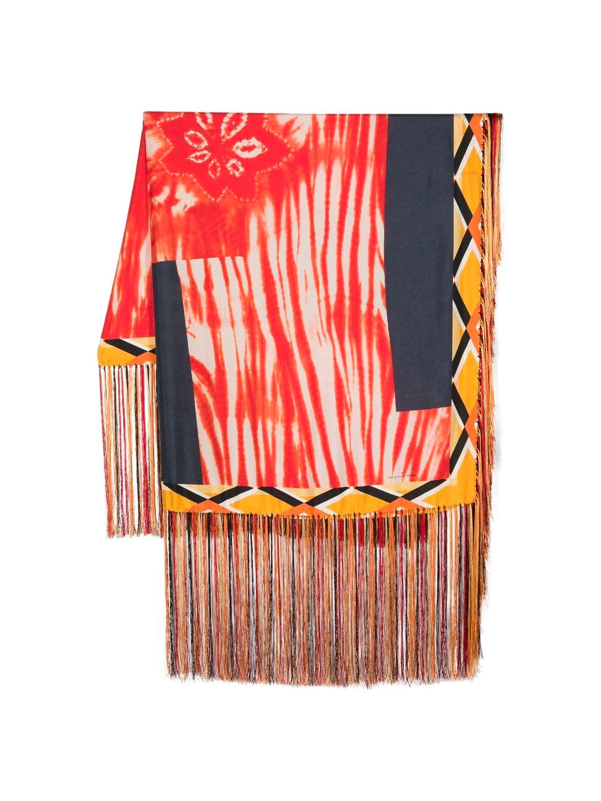 Pierre-louis Mascia Graphic-print Fringed Silk Scarf In Multi