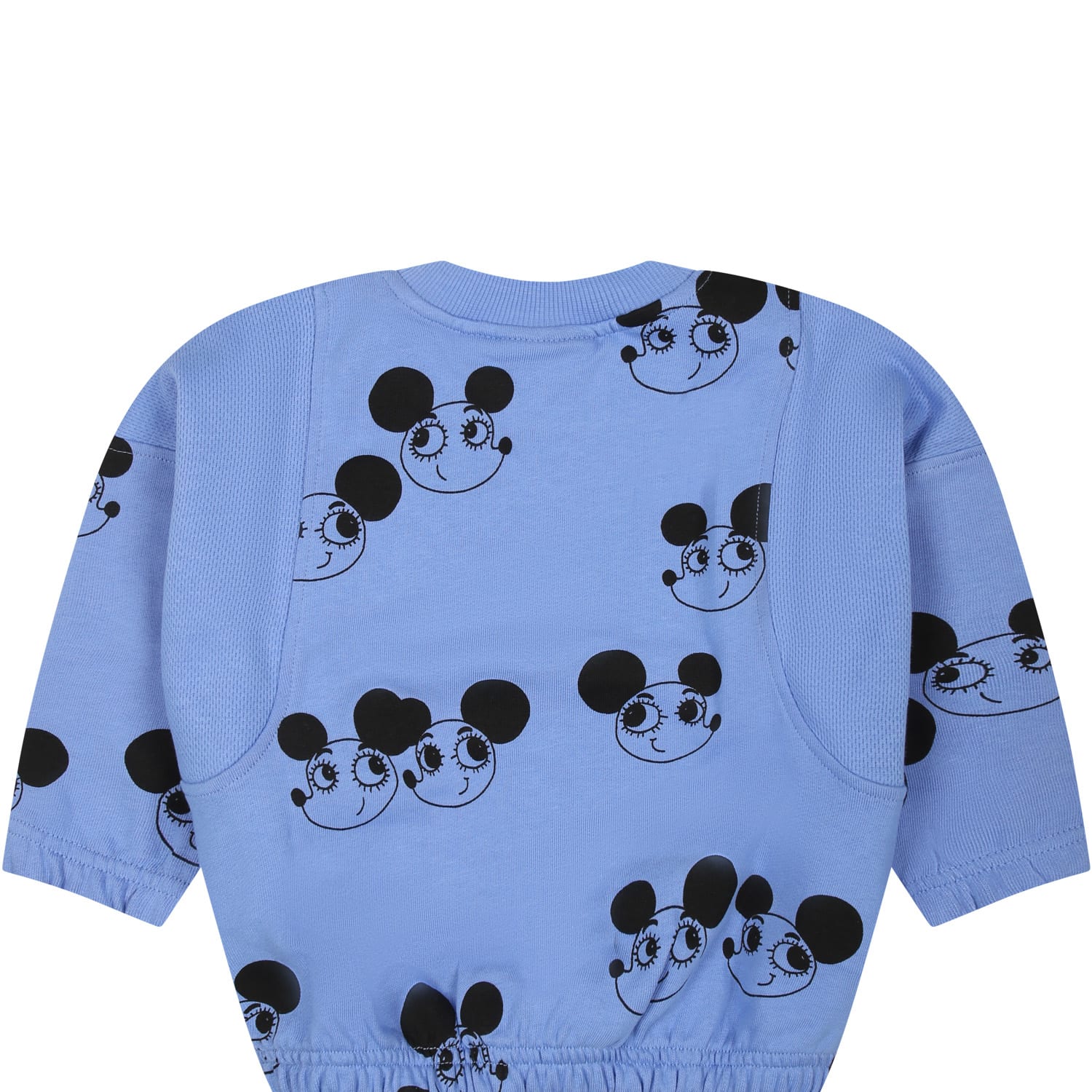 Shop Mini Rodini Light Blue Sweatshirt For Baby Boy With Mice