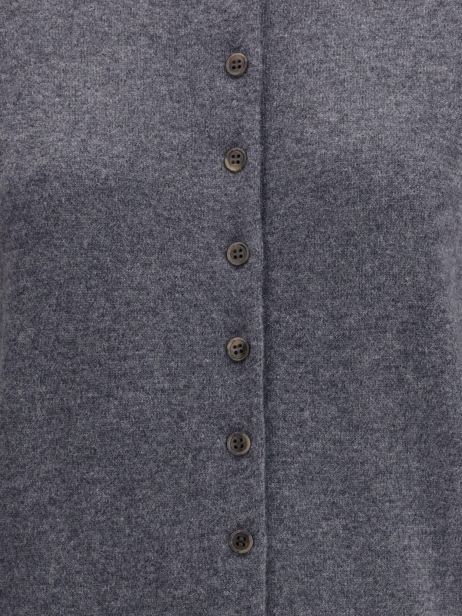 Lisa Yang Nellia Button-cuff Cardigan In Gray