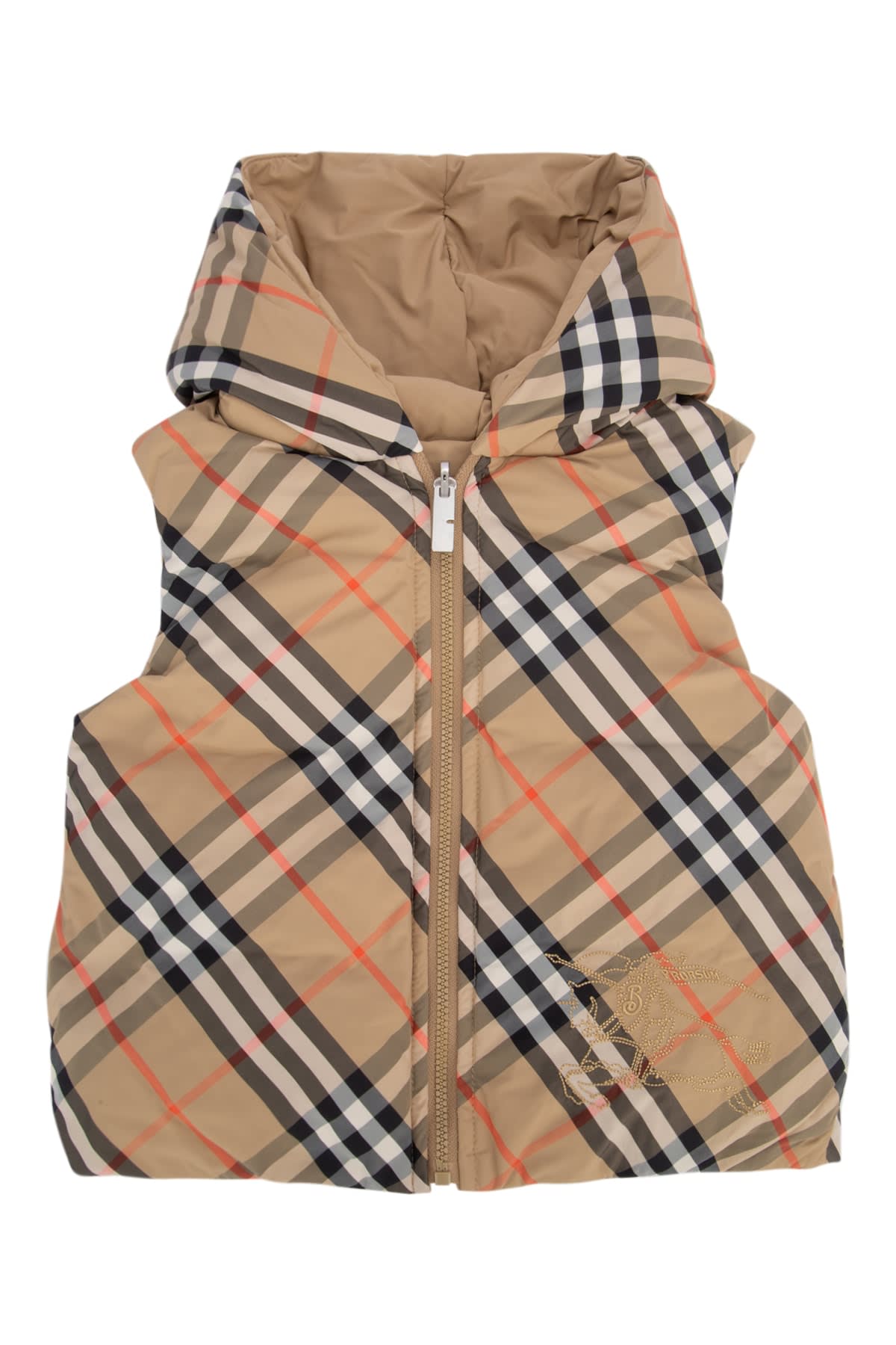 Burberry Check Reversible Vest In Sandipcheck