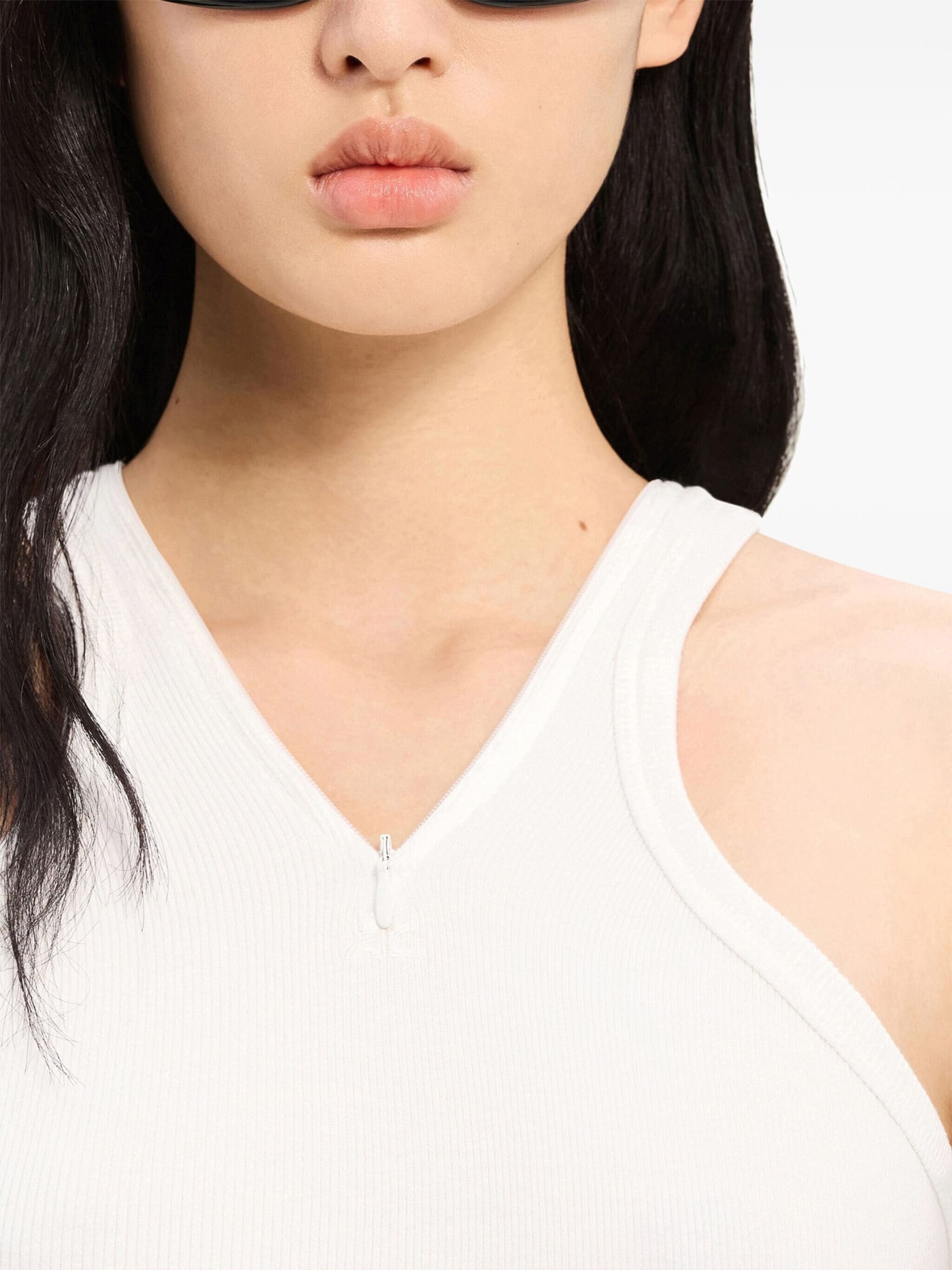 Shop Courrèges Logo Top In Heritage White