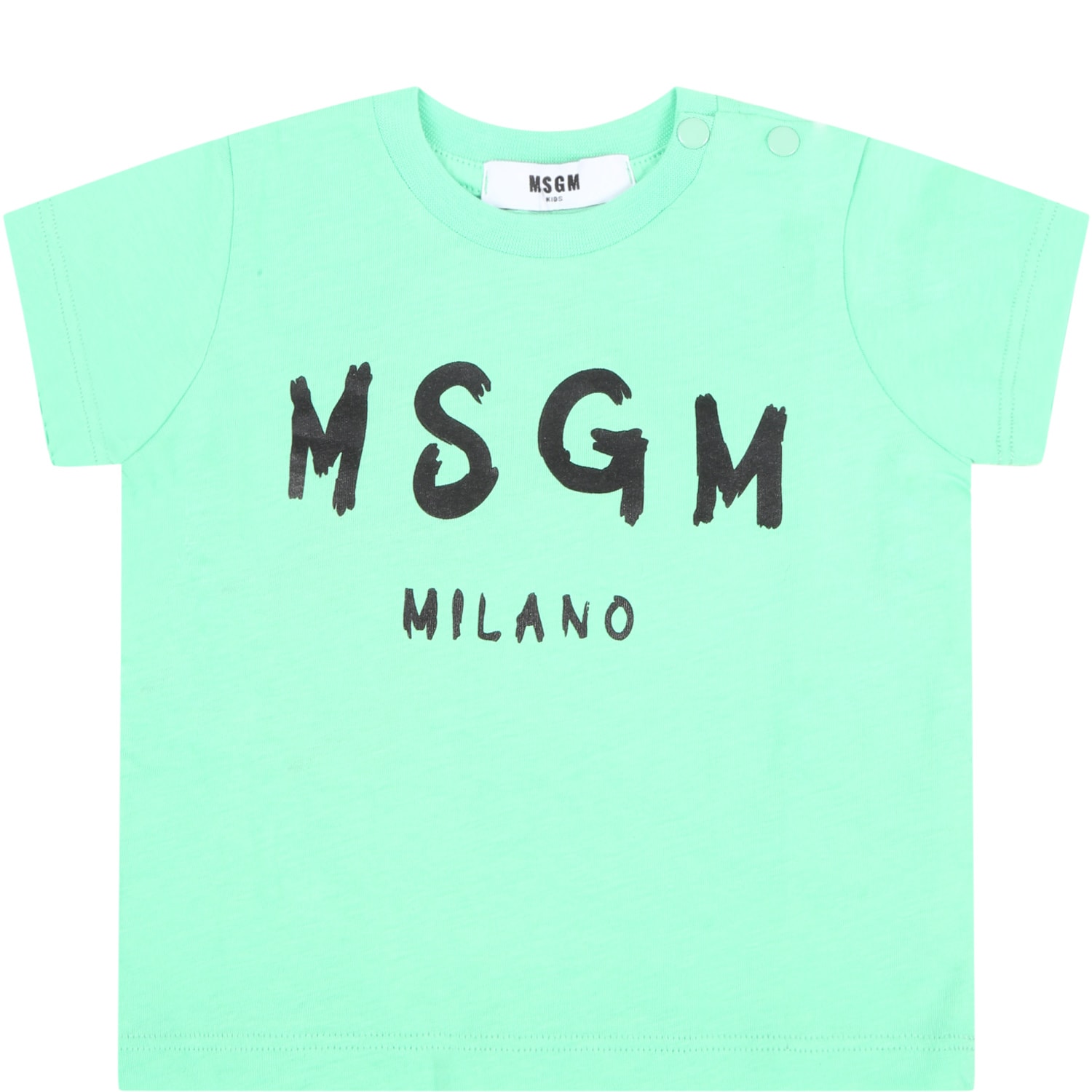 MSGM Mint Green T-shirt For Babykids With Logo