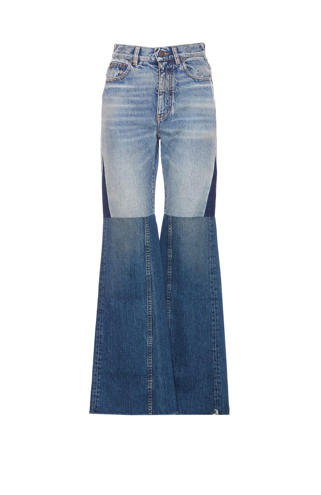 Chloé Flared Patchwork Denim Jeans