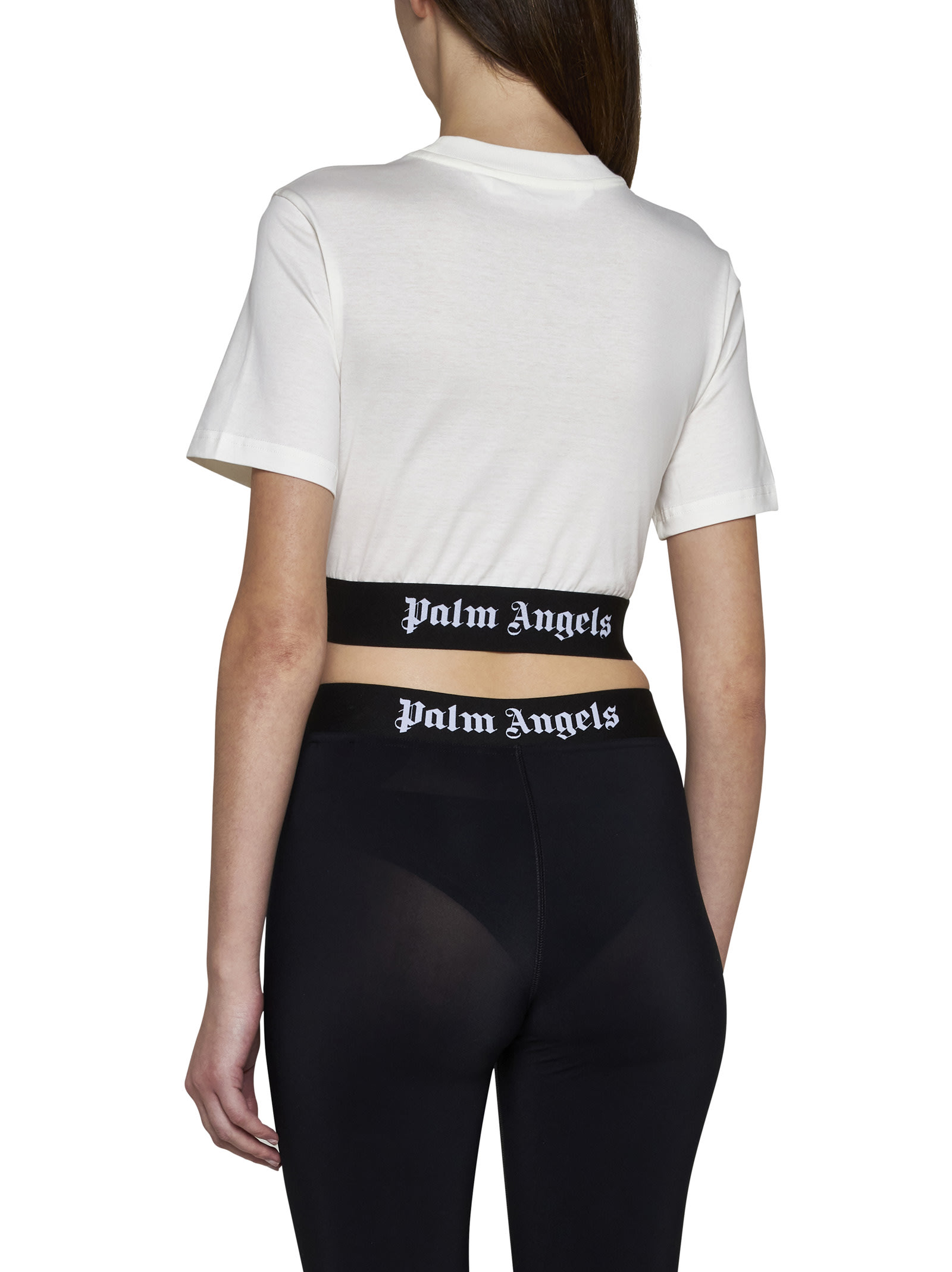 Shop Palm Angels T-shirt In Off White Black