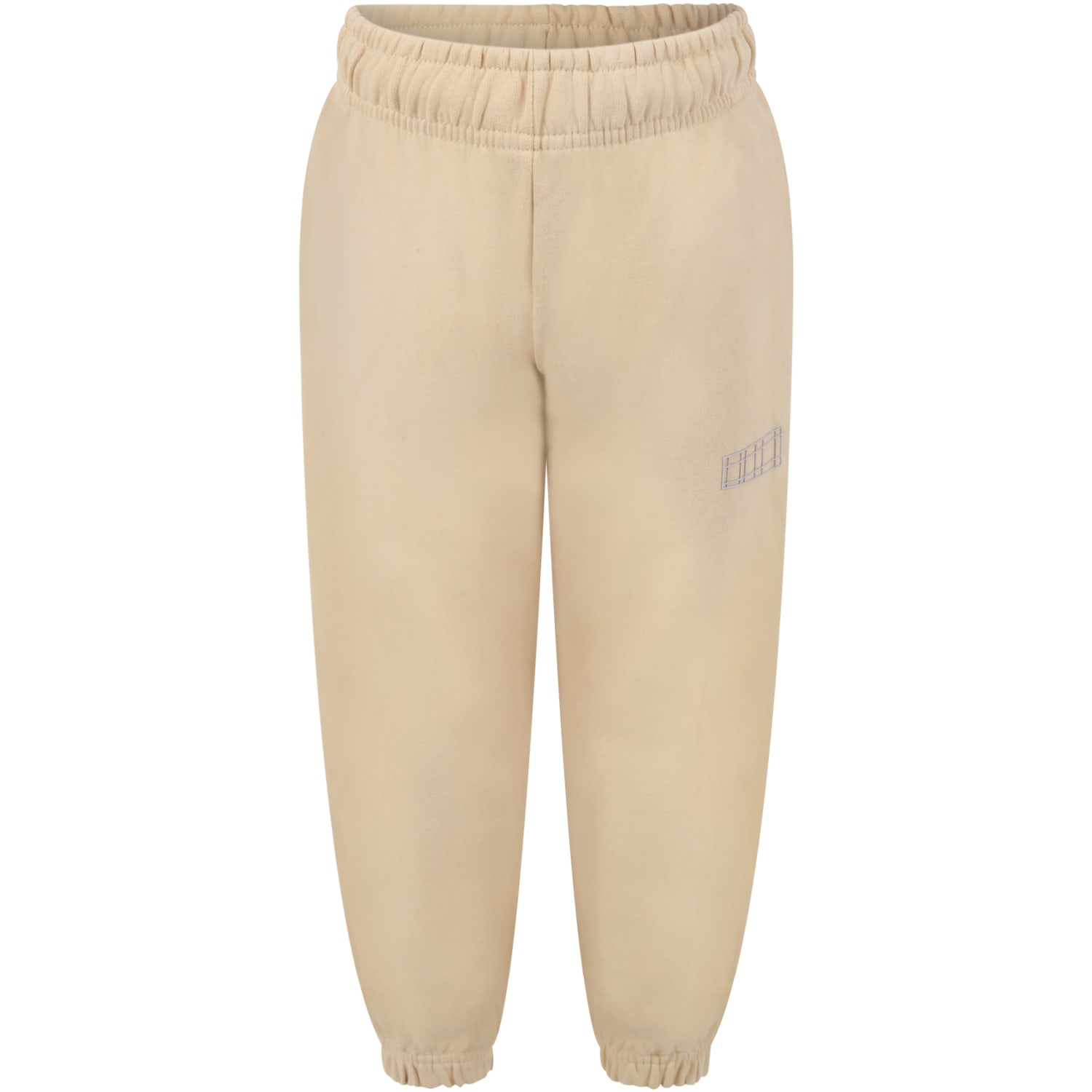 Molo Beige Sweatpants For Kids With Iconic Print