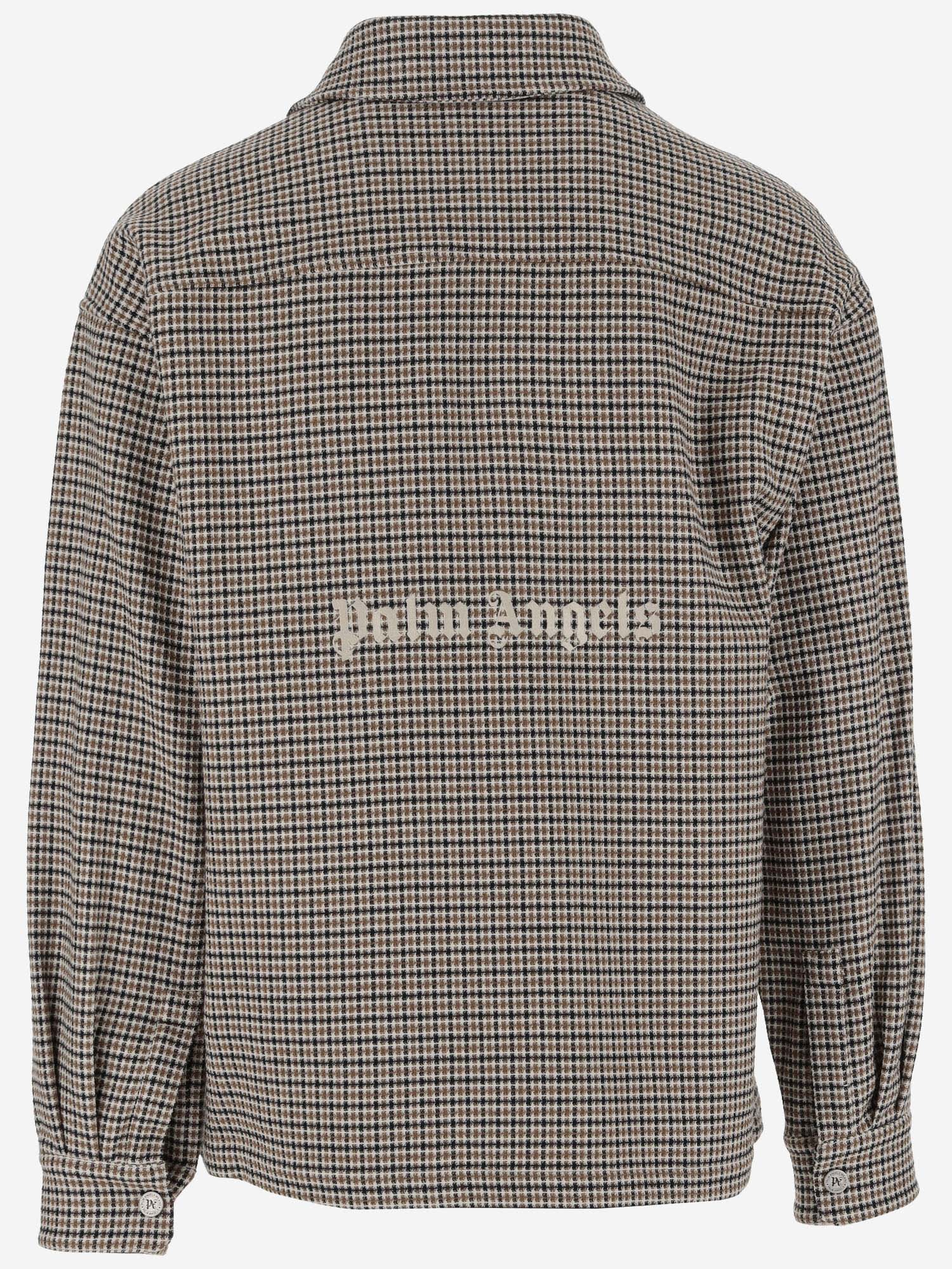 Shop Palm Angels Cotton Jacket With Logo In Multicolour