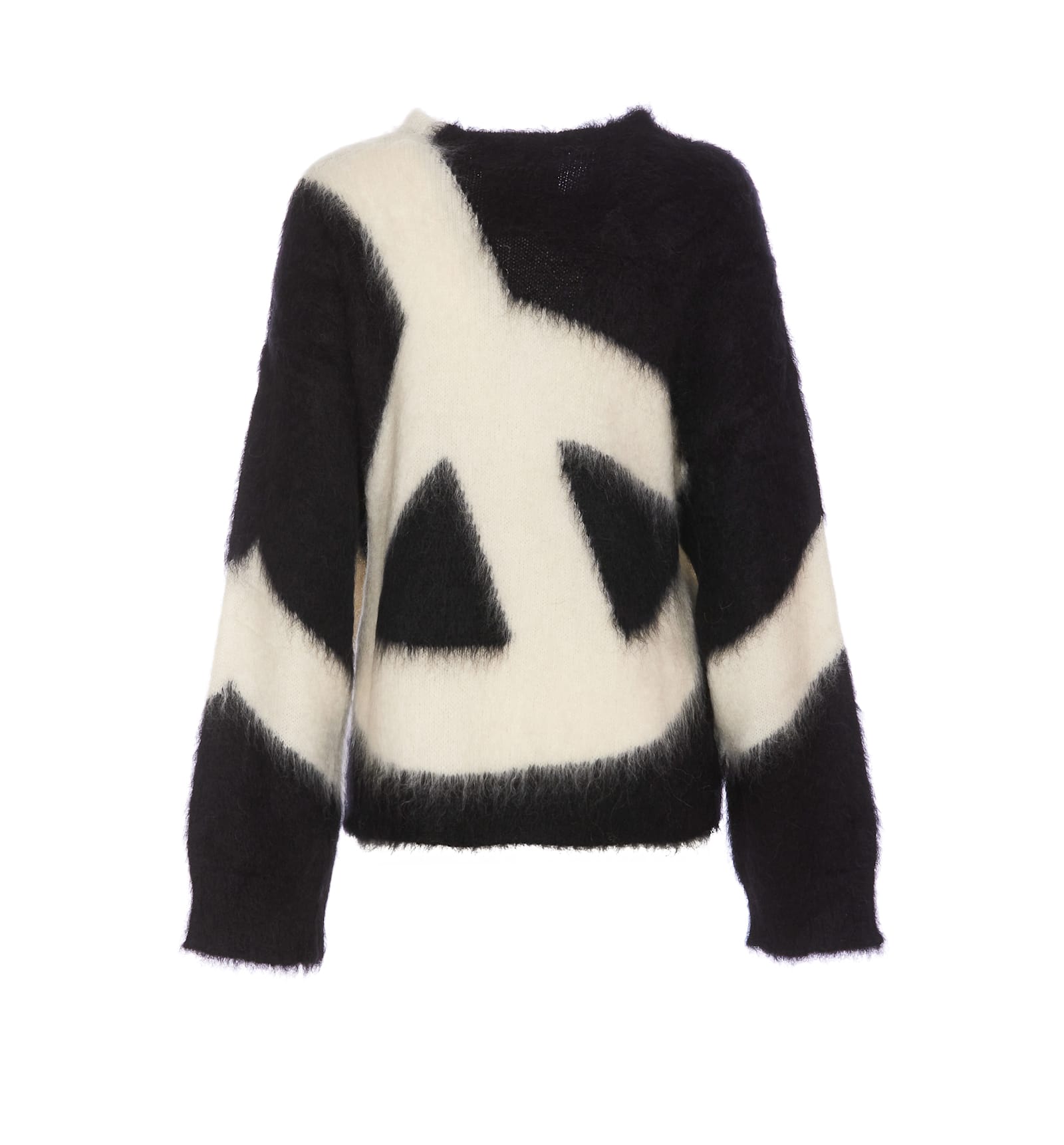 Shop Moschino Peace Mohair Pullover In Black