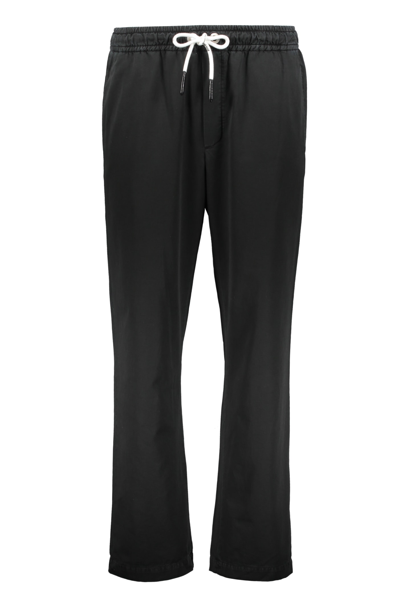 Shop Palm Angels Cotton Trousers In Black