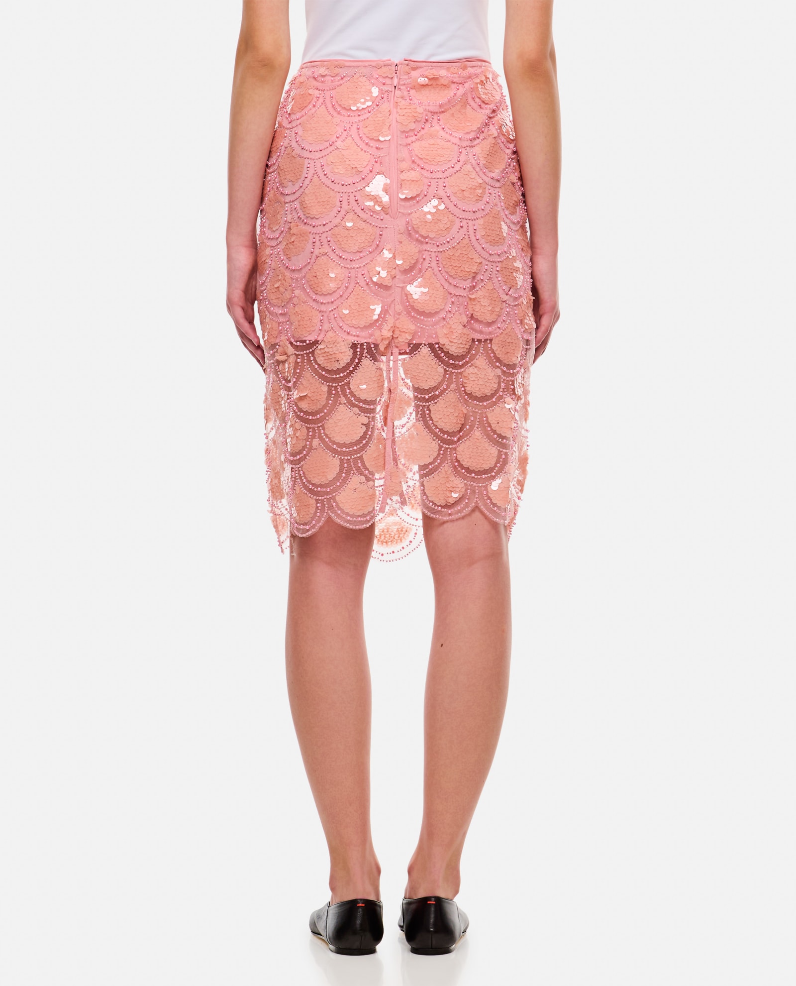 Shop Rotate Birger Christensen Midi Skirt With Pink Sequins