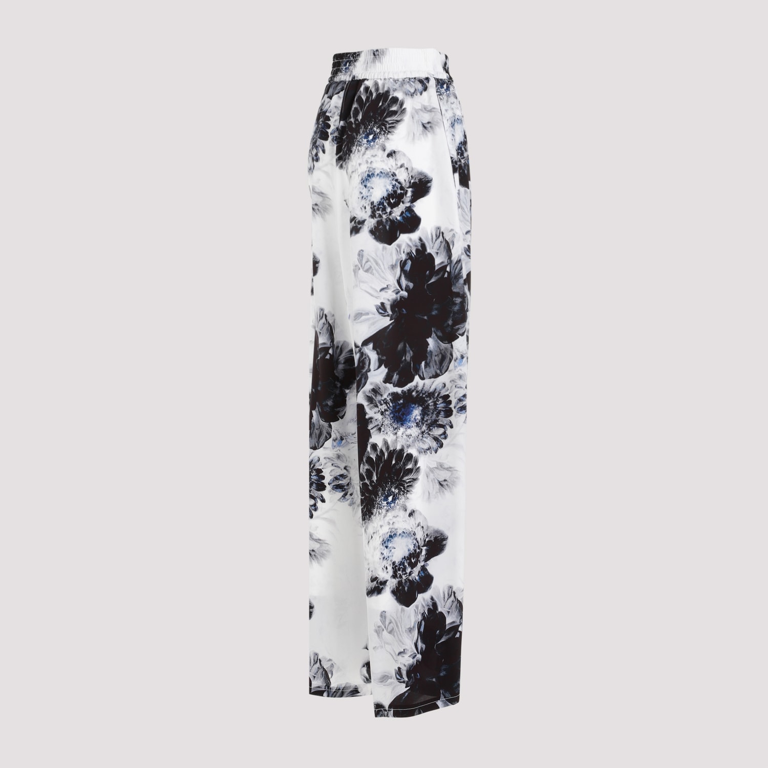 Shop Alexander Mcqueen Silk Pants In Ink