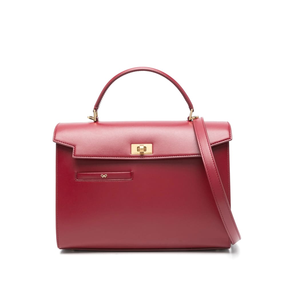Anya Hindmarch Mortimer Shiny Leather Top-handle Bag In Red