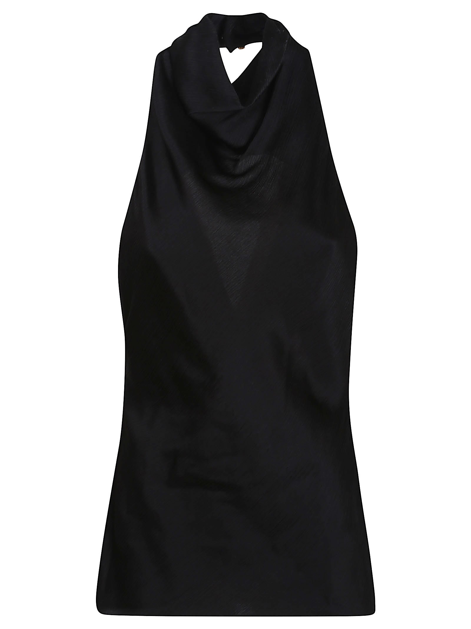 Halterneck Crepe Satin Top