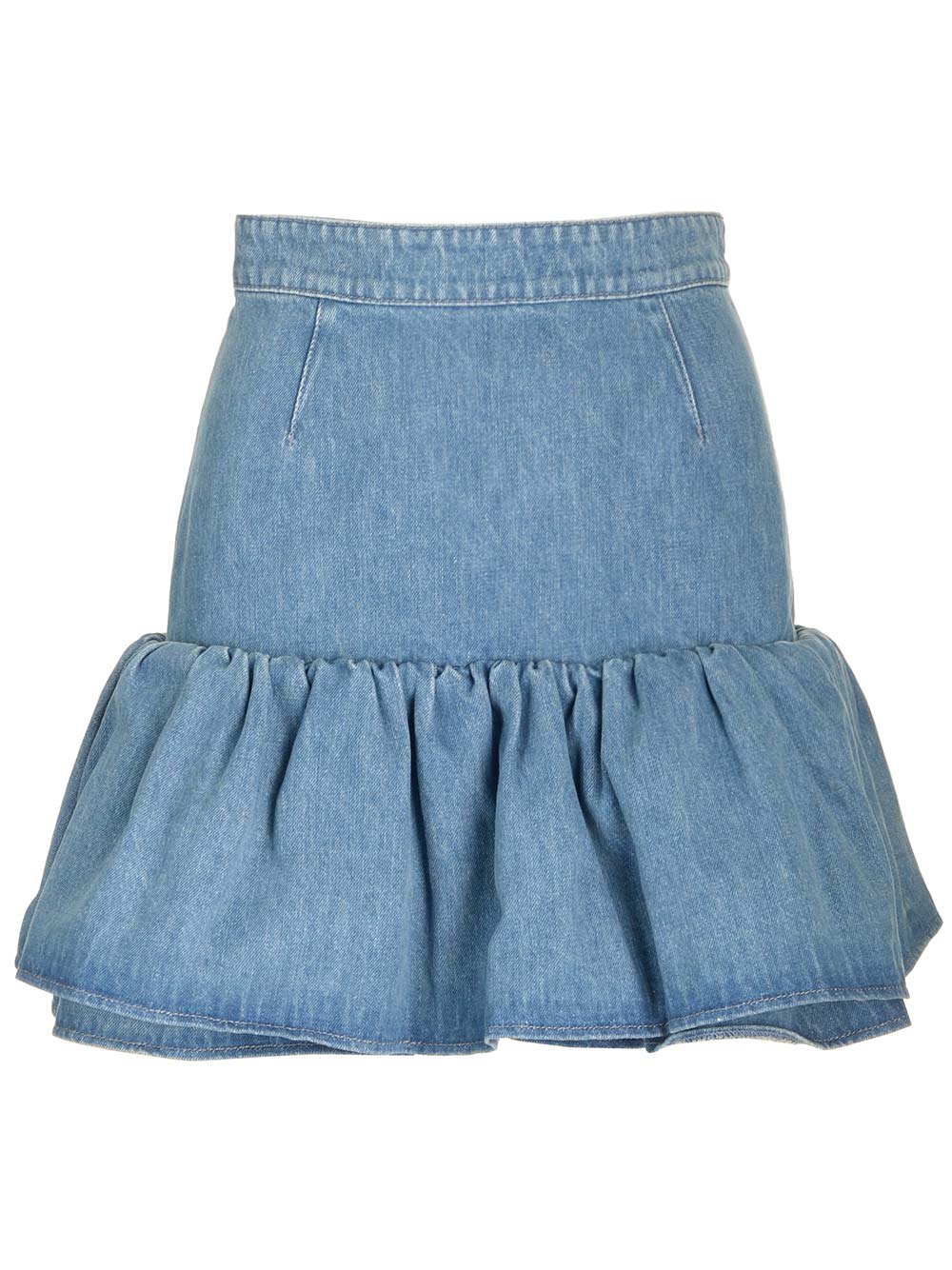 Patou Medium Blue Denim Miniskirt In Ice Blue