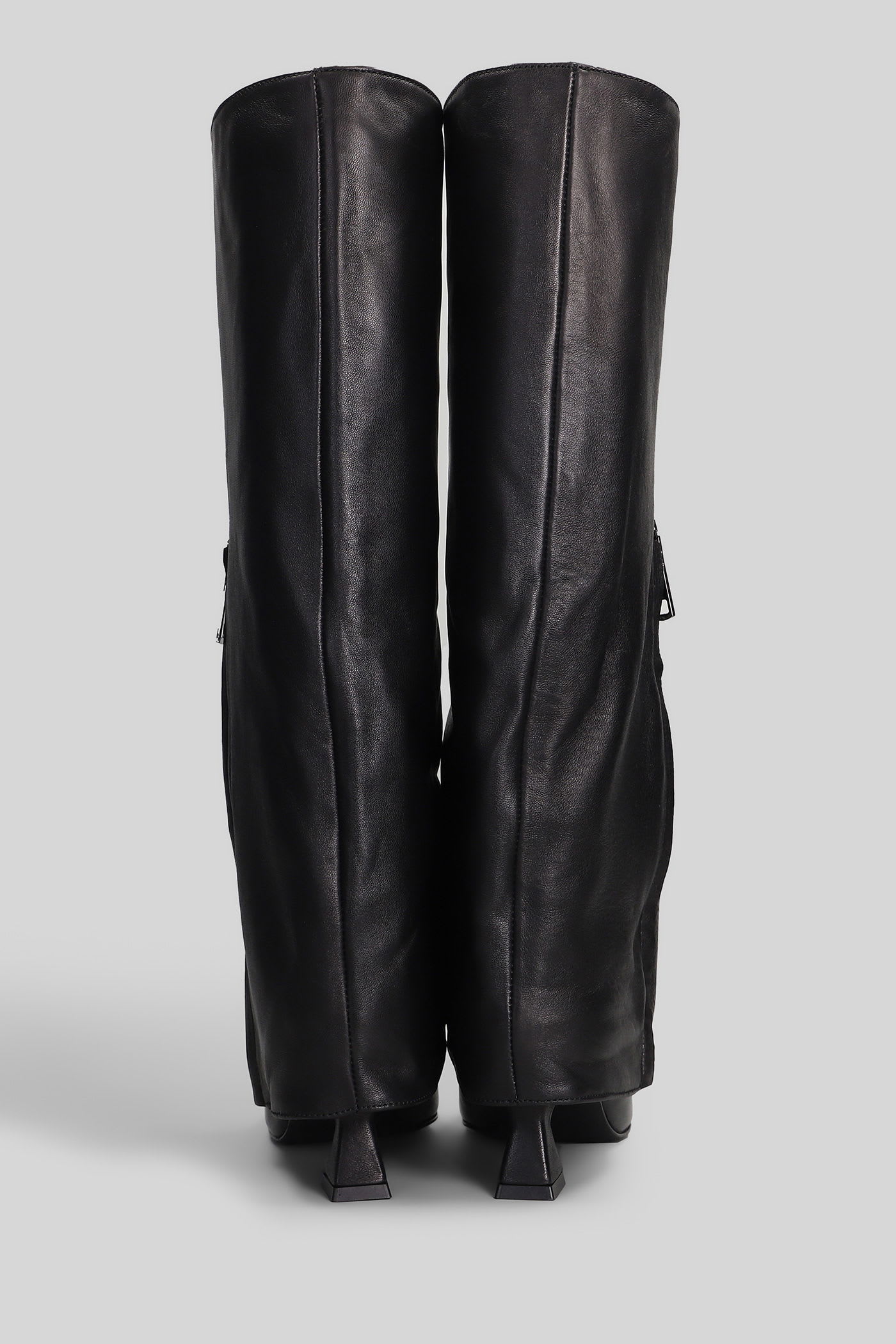 Alchimia High Heels Boots In Black Leather In Black