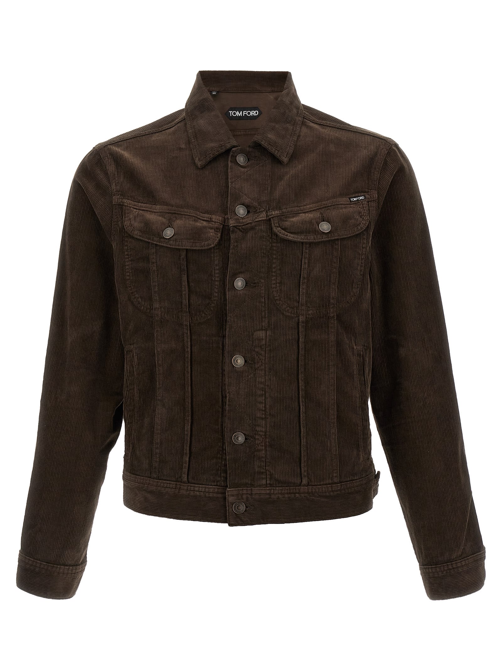 Tom Ford Slim-fit Cotton-blend Corduroy Jacket In Brown