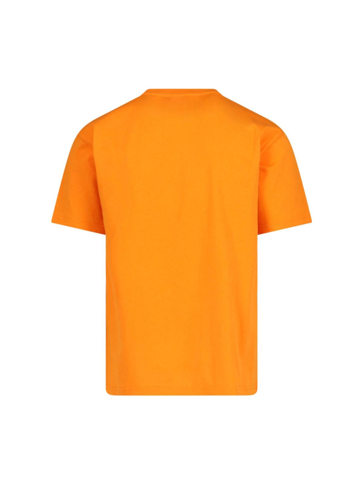 Valentino Cotton T-shirt With Chez Print In Orange