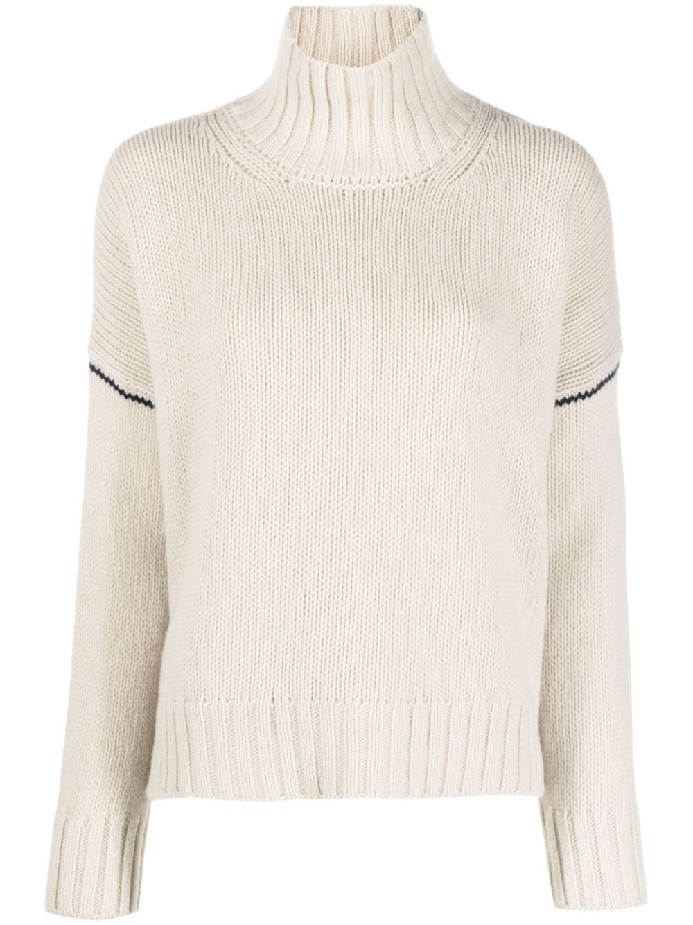 Shop Woolrich Wool Cable` Turtleneck In Milky Cream