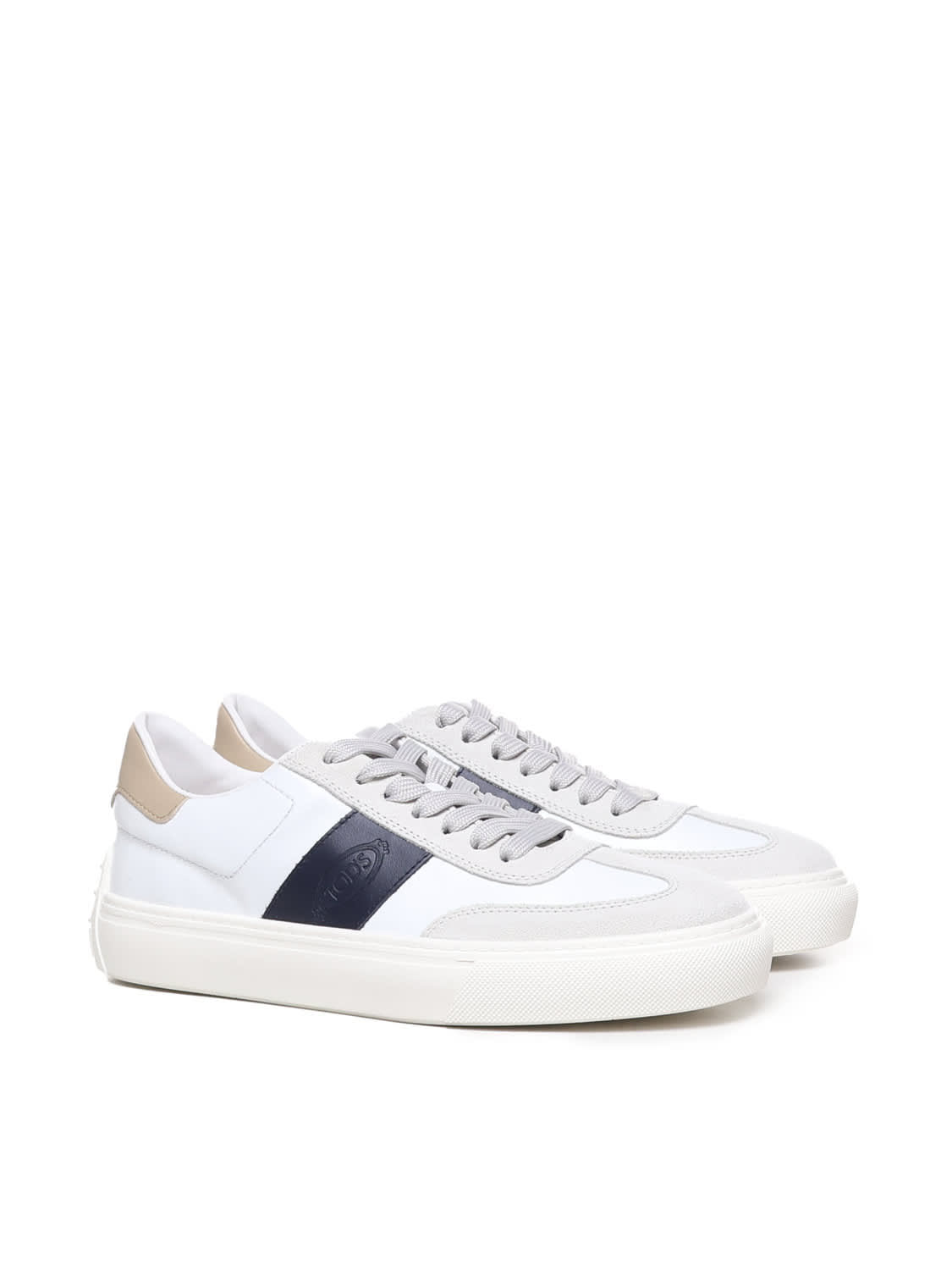 Shop Tod's Sneakers In Smooth And Suede Leather In White