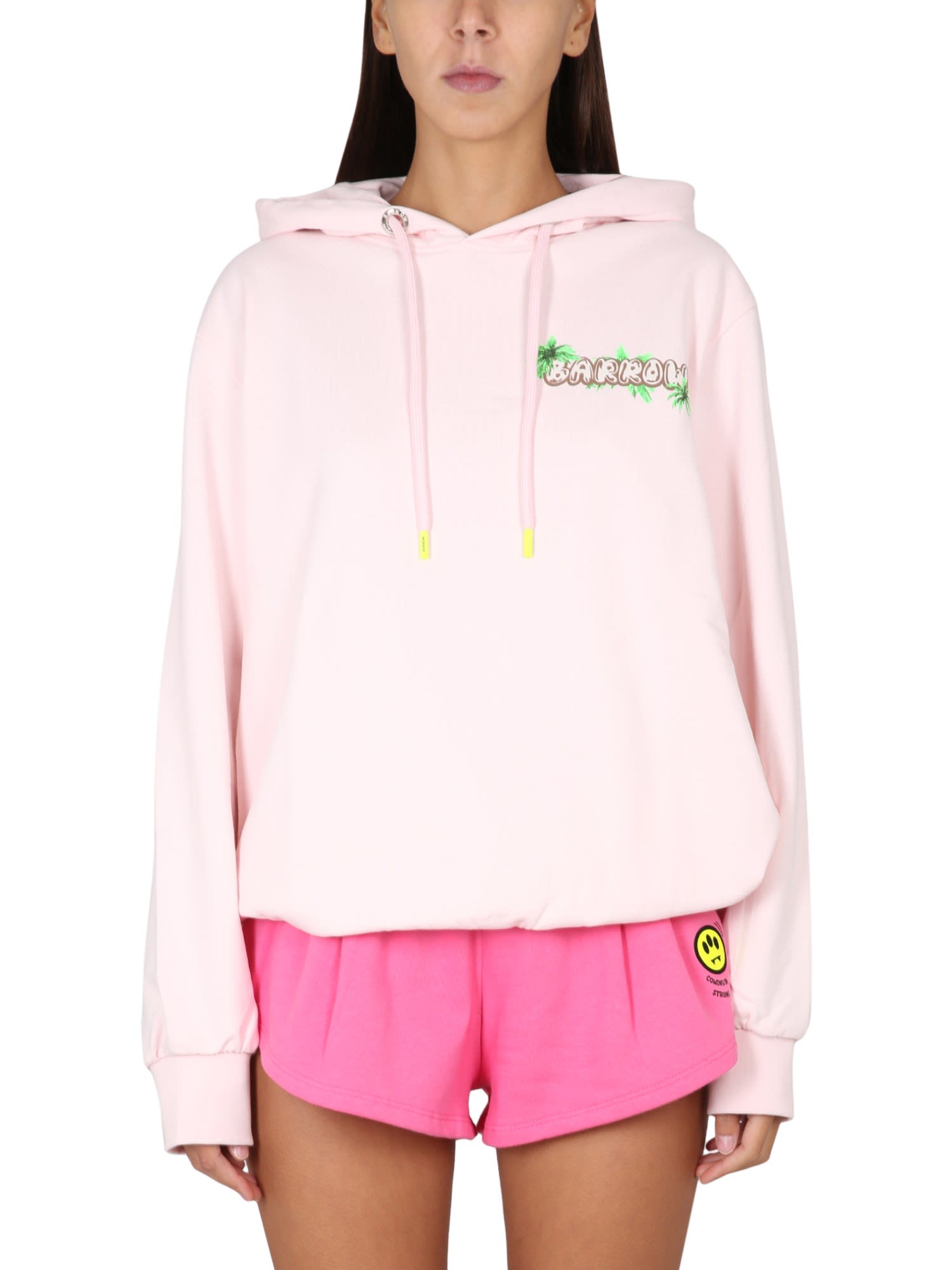 Barrow Sweatshirt With Logo Print Unisex In Rosa