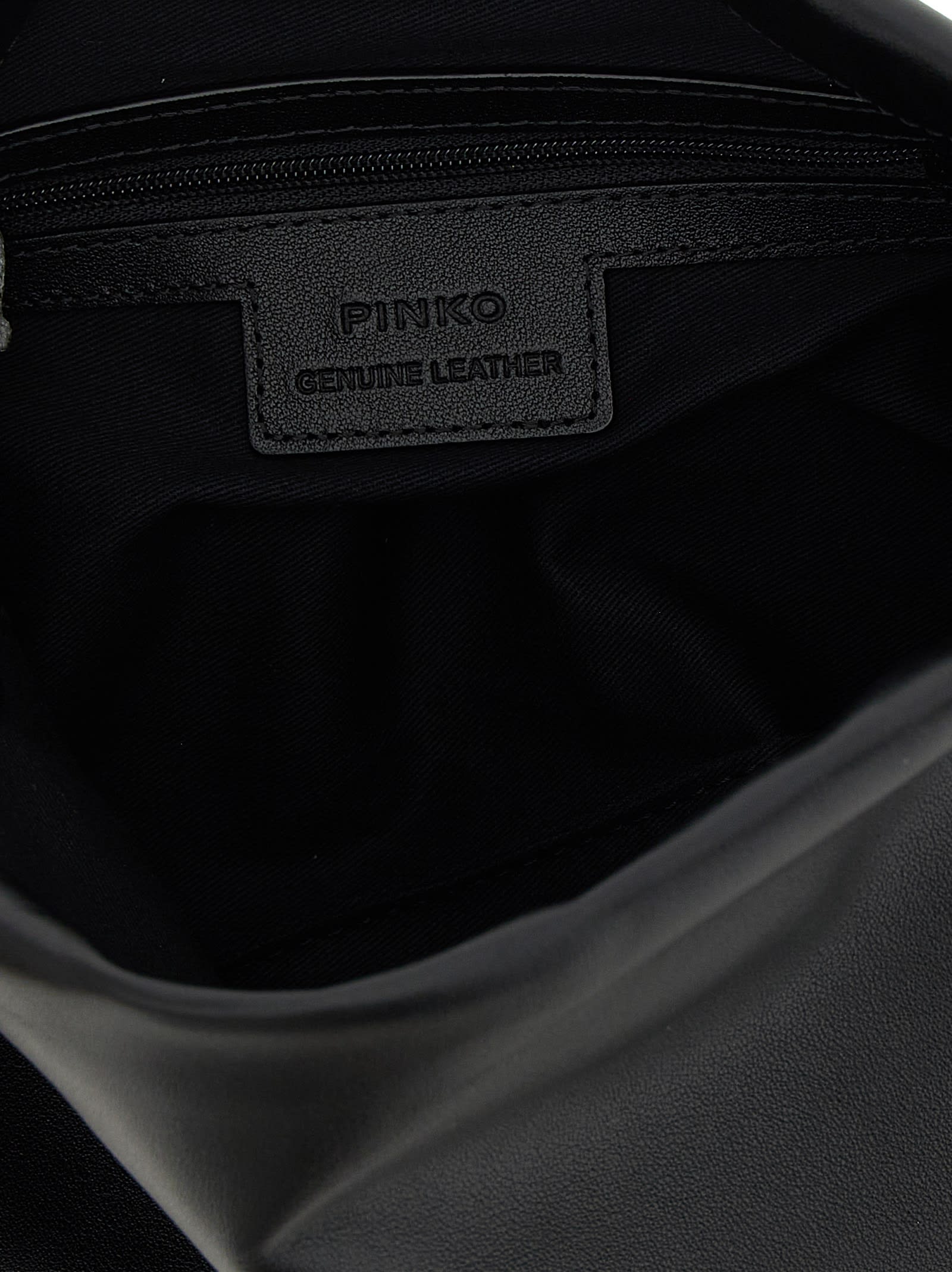 Pinko Lovebirds Drawstring Clutch In Black