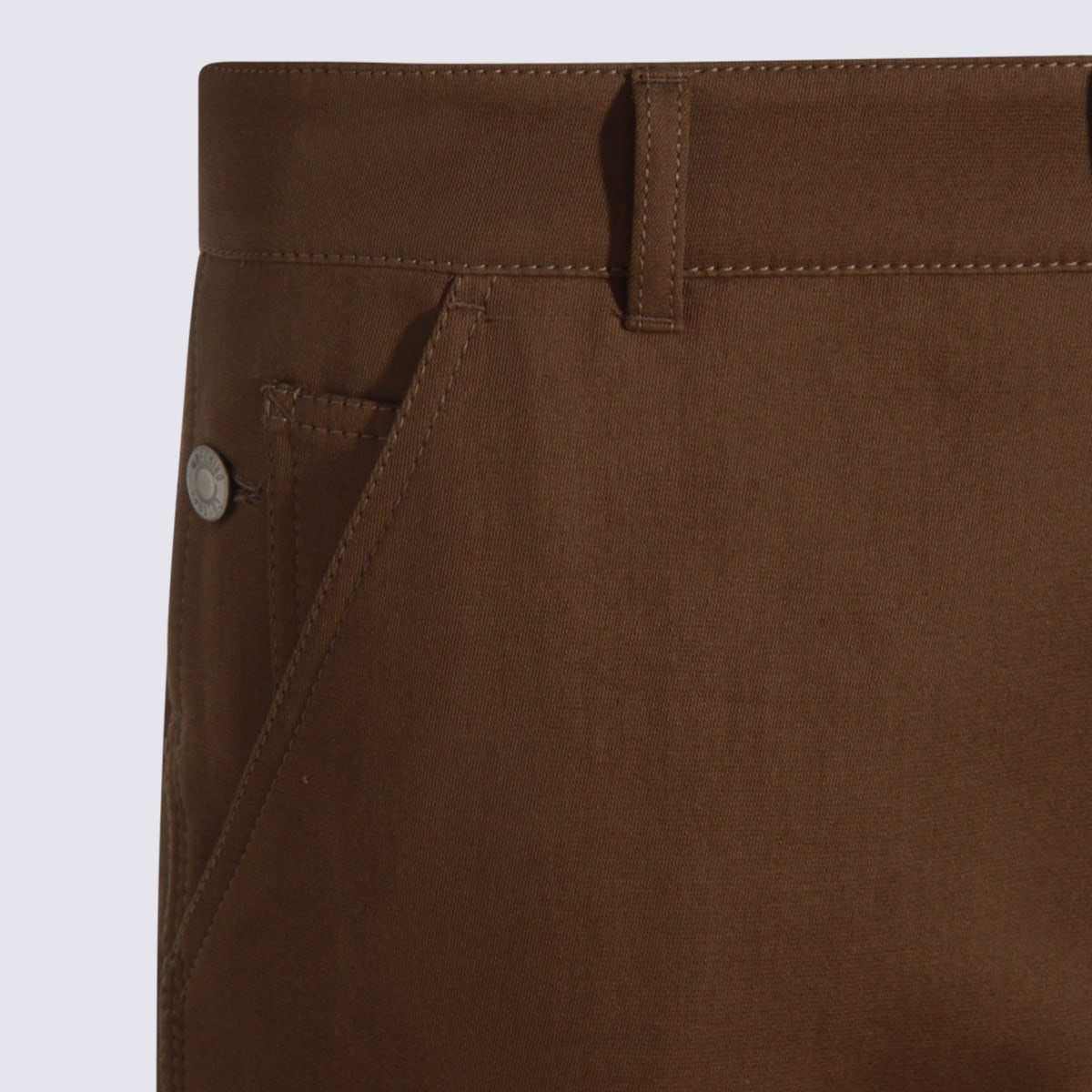 Moschino Straight-leg Tricot Pants With Utilitarian Details In Brown