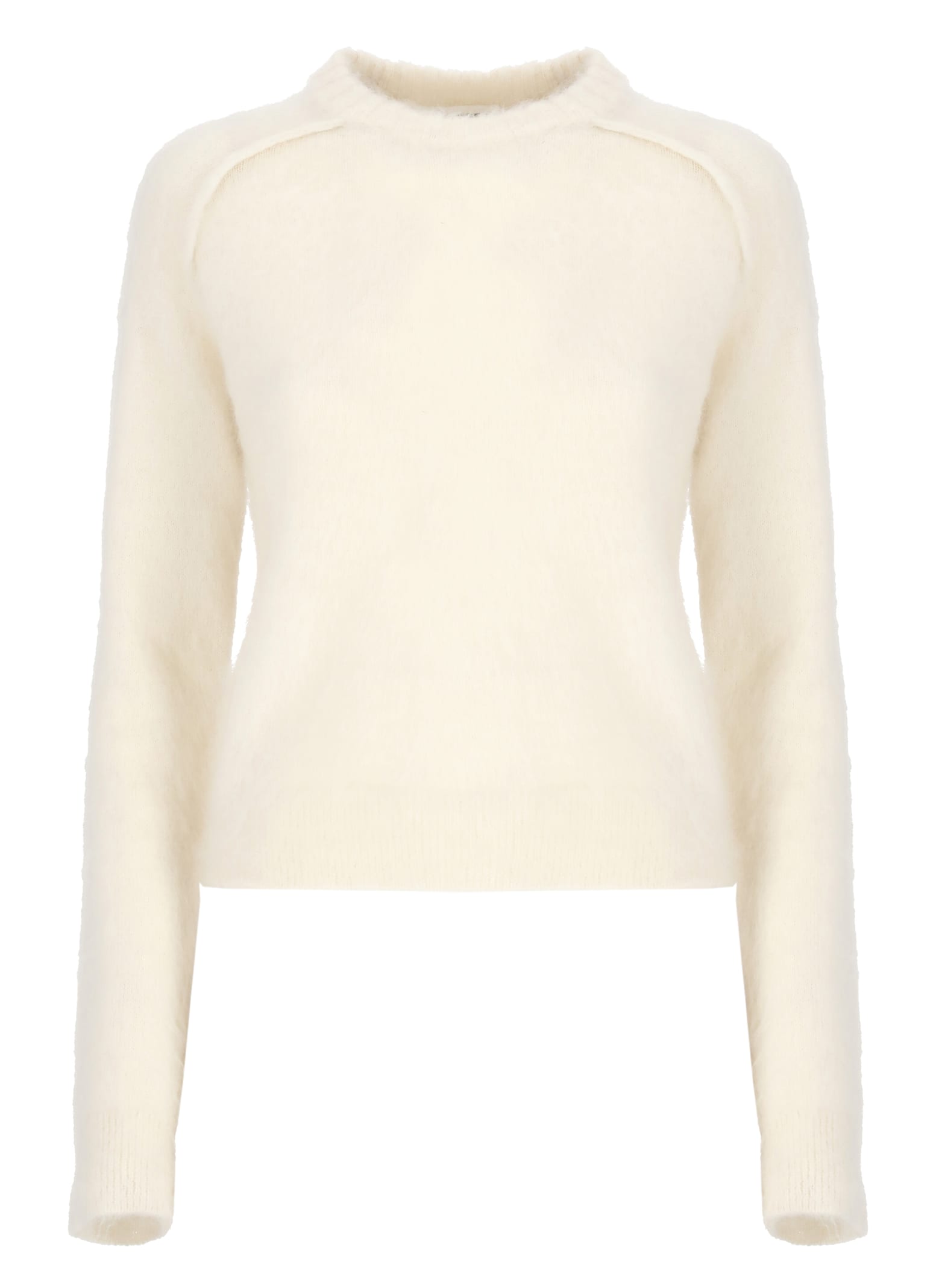 Shop Jil Sander Wool And Mohair Sweater In Ivory