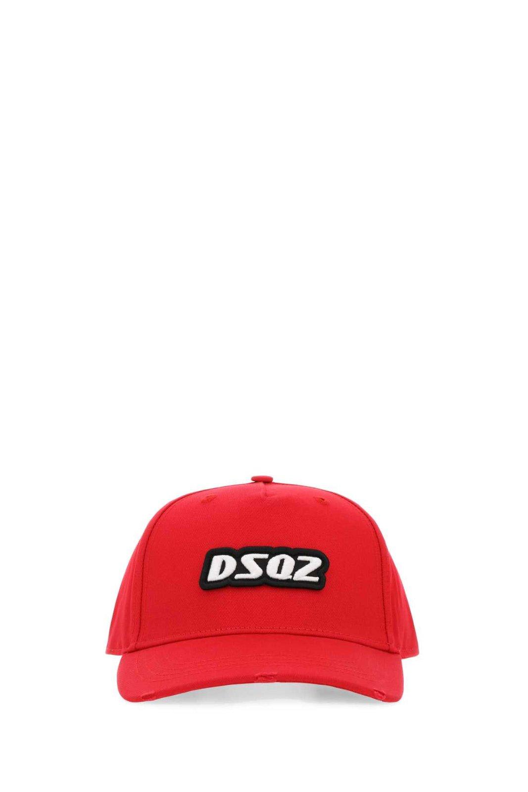 Shop Dsquared2 Logo-embroidered Distressed Baseball Cap In Red