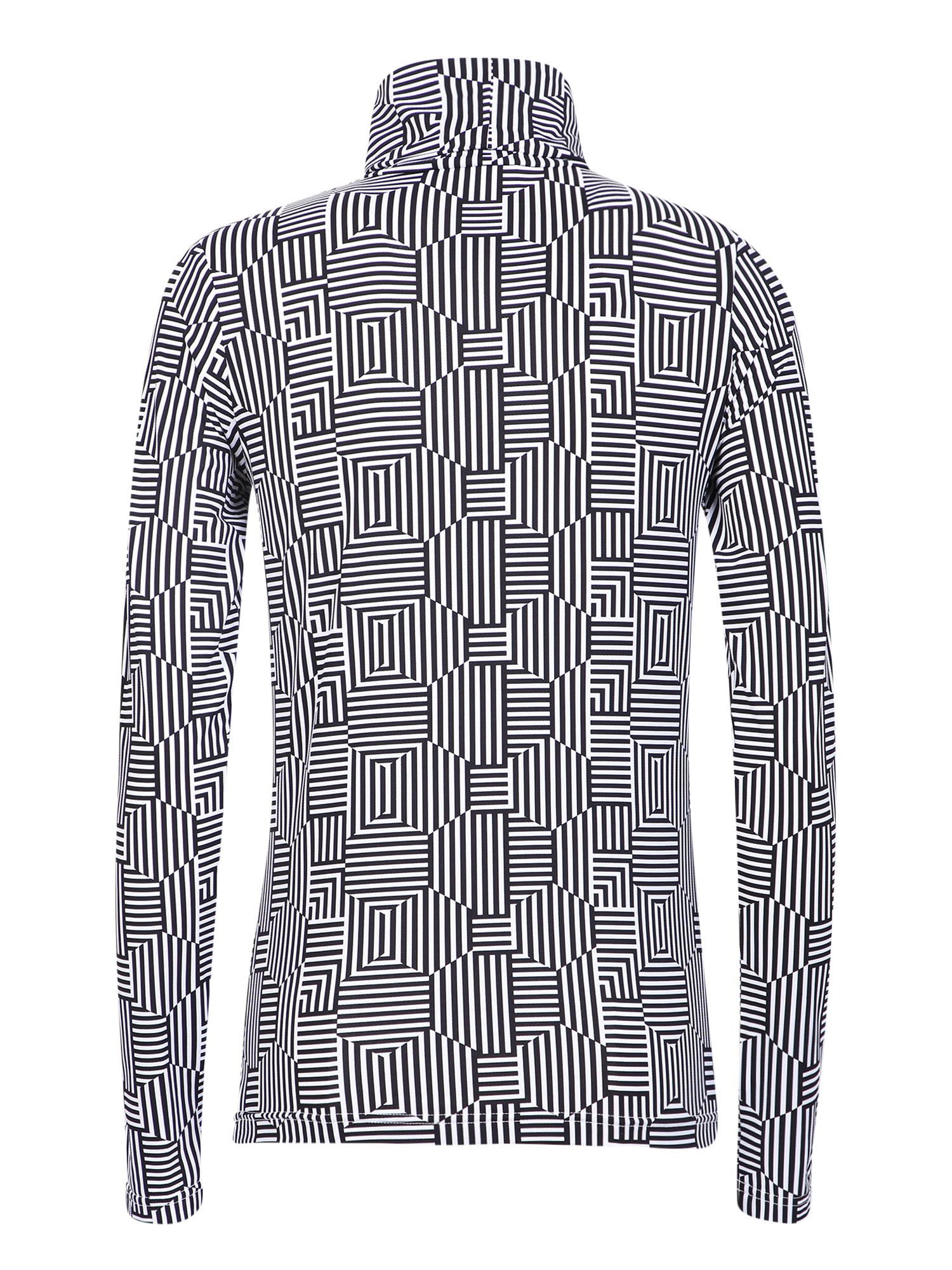 Shop Xacus High Neck Active Knitwear In Black/white Pattern