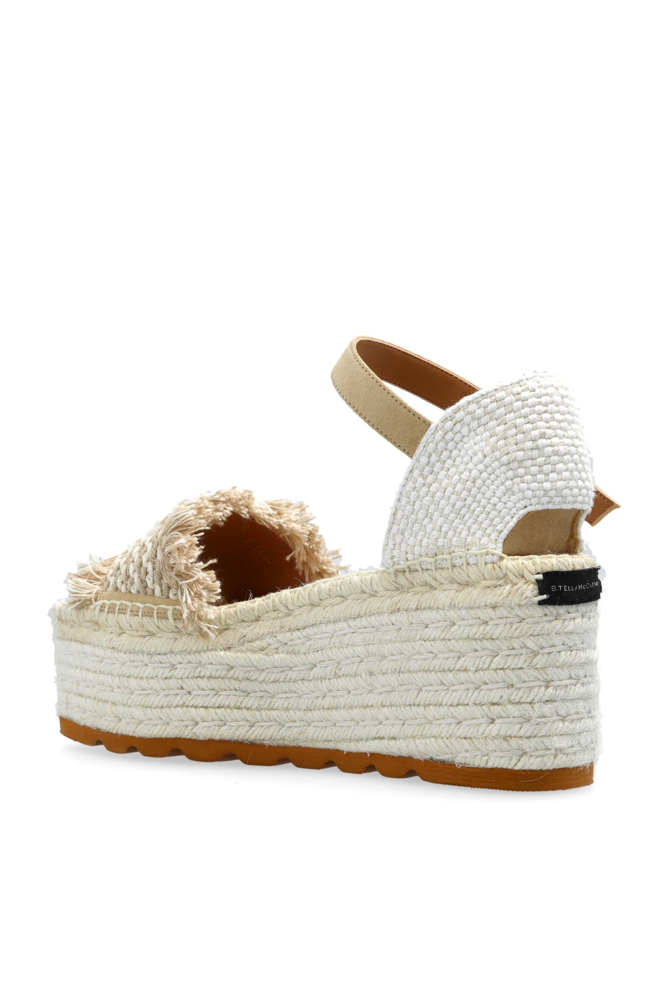 Stella Mccartney Off-white & Beige Gaia Platform Espadrille Wedge Sandals