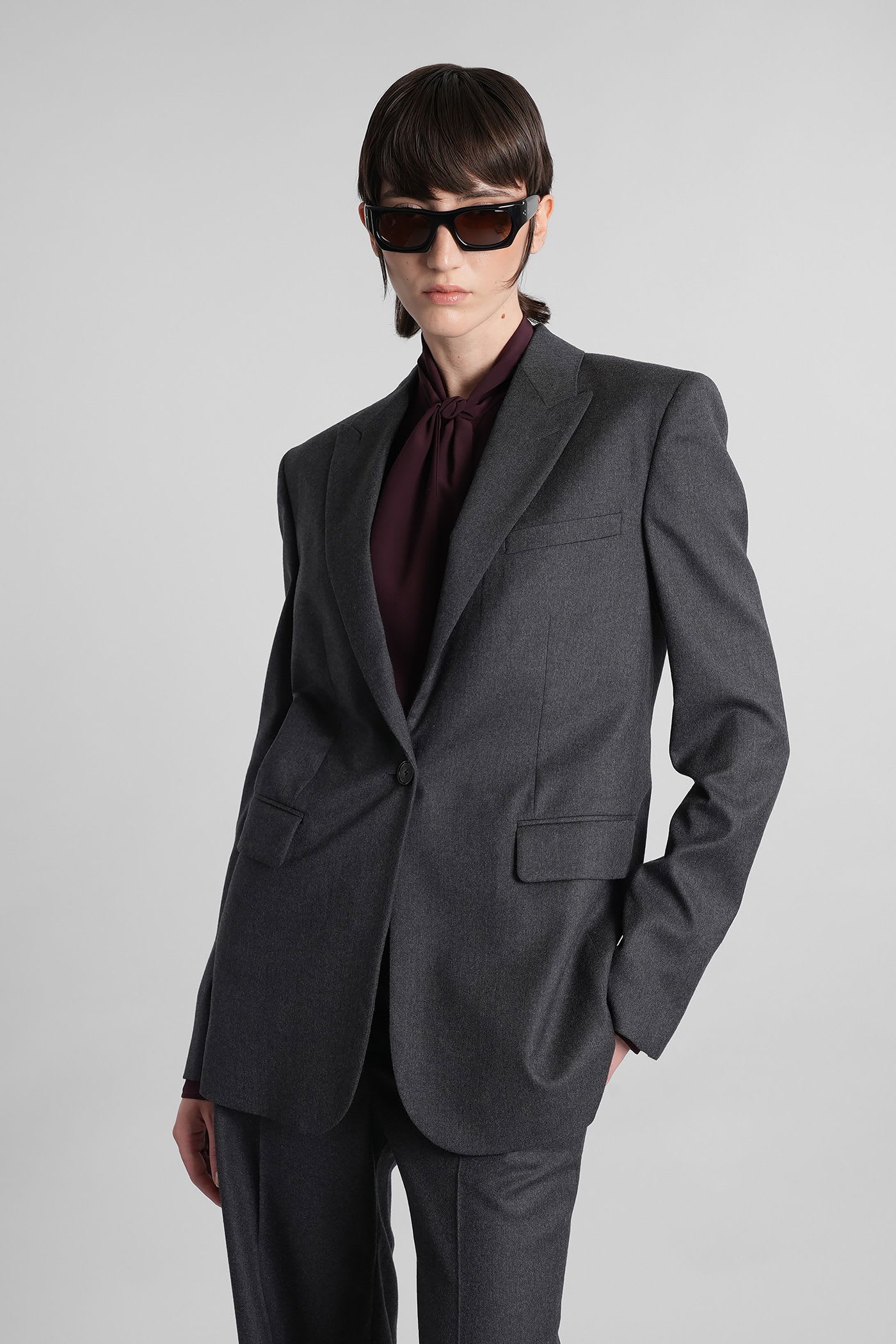 Blazer In Grey Viscose