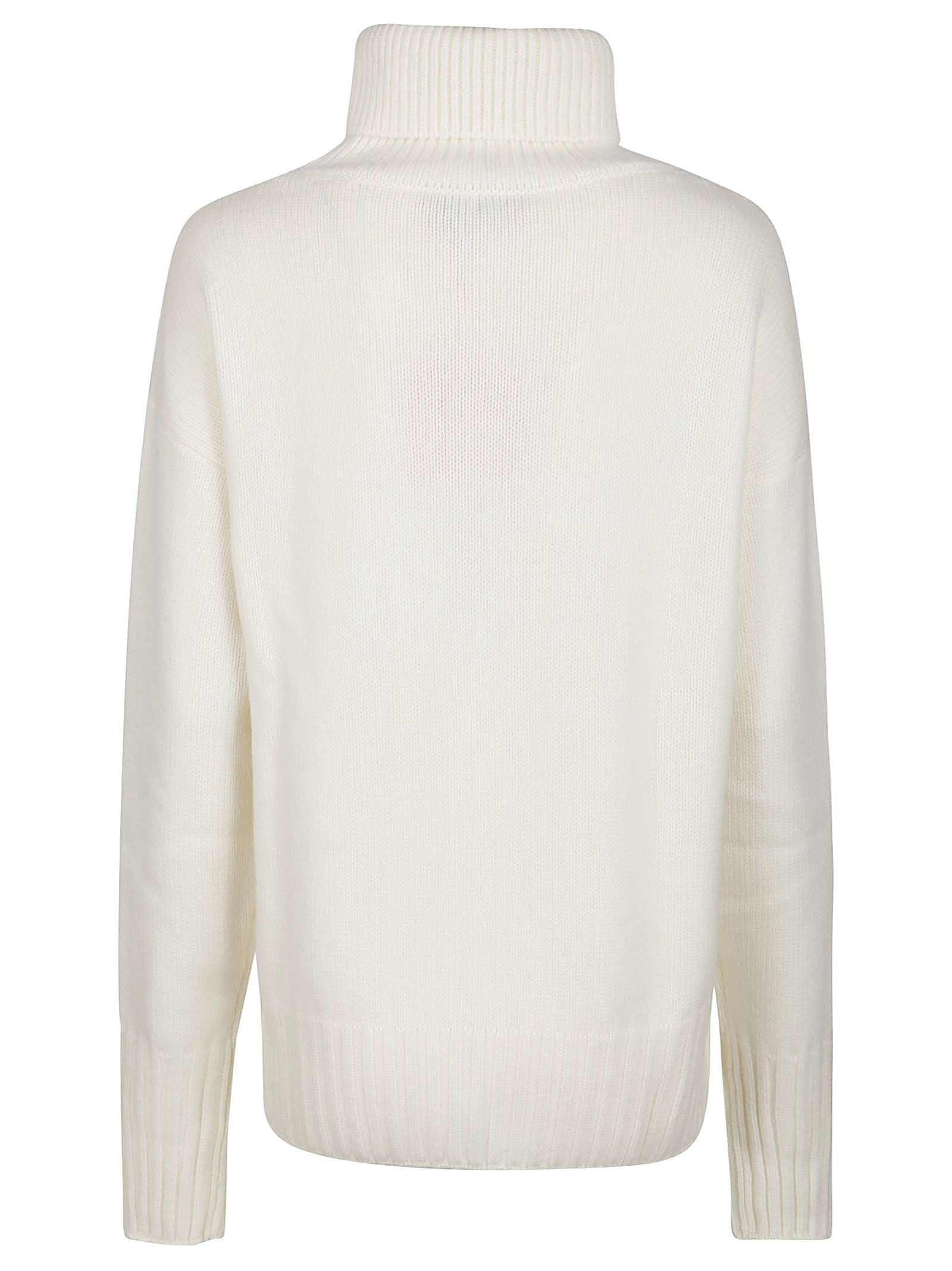 Shop Wild Cashmere Beatrix Boxy Turtle Neck Sweater In Off White