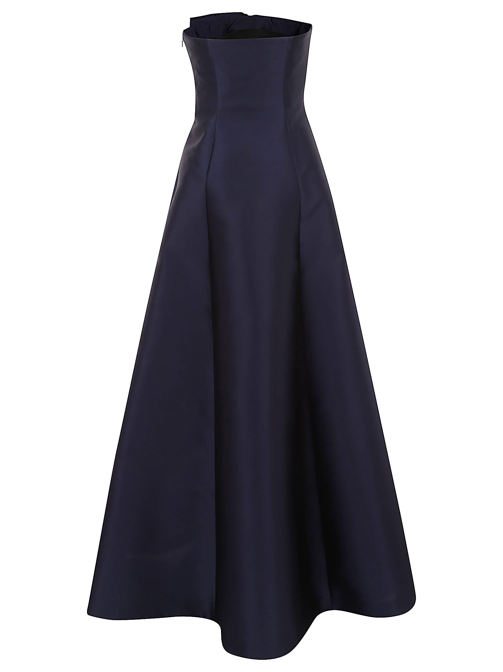 Shop Alberta Ferretti Mikado Long Dress In Blu