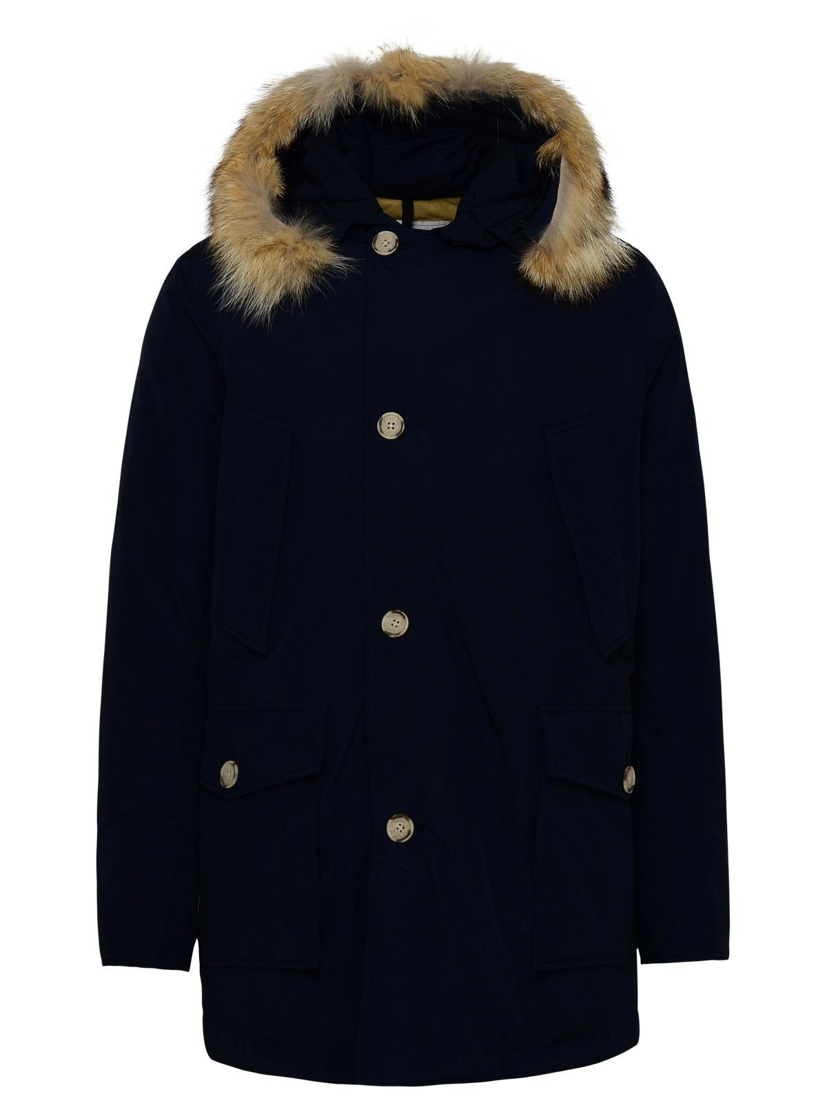 Shop Woolrich Arctic Parka In A Cotton Blend In Blue