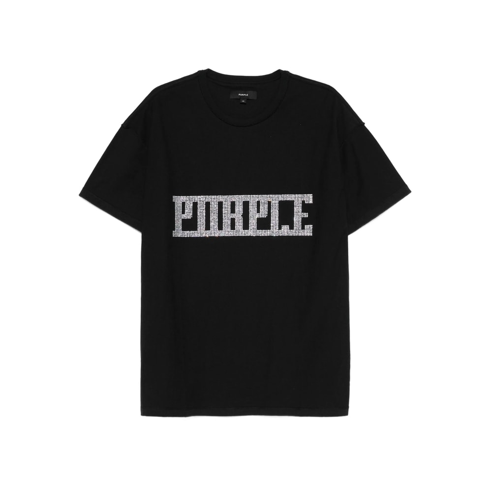 Purple Brand Embellished T-shirt In Black