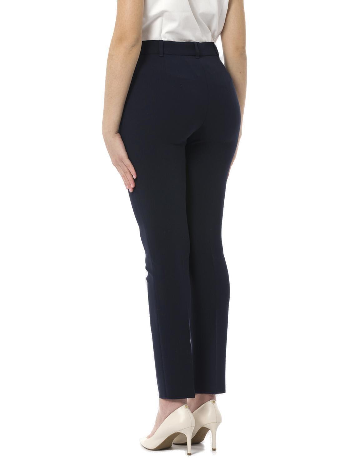 Max Mara High Waist Straight Leg Pants In Blue
