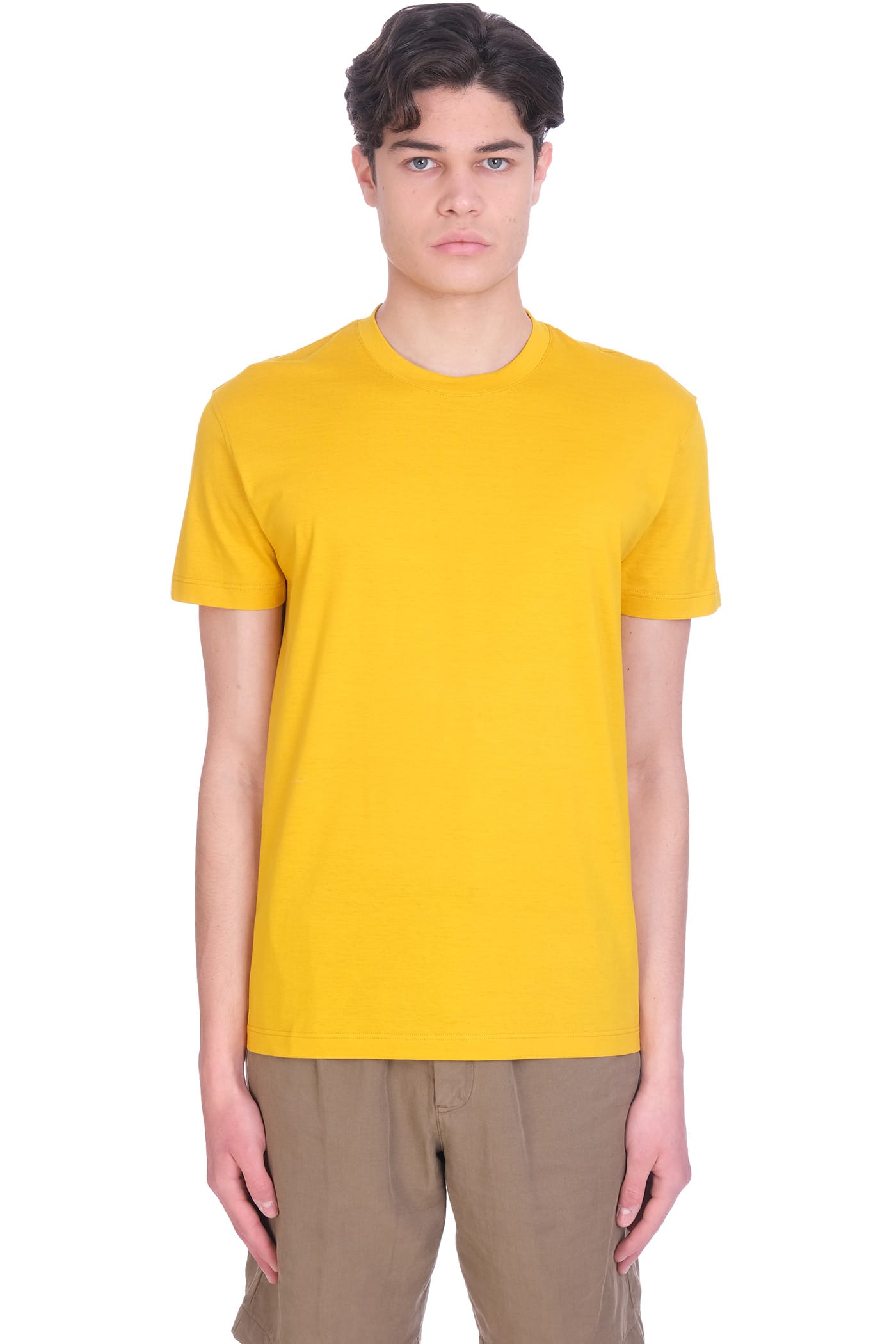 PT01 T-shirt In Yellow Cotton