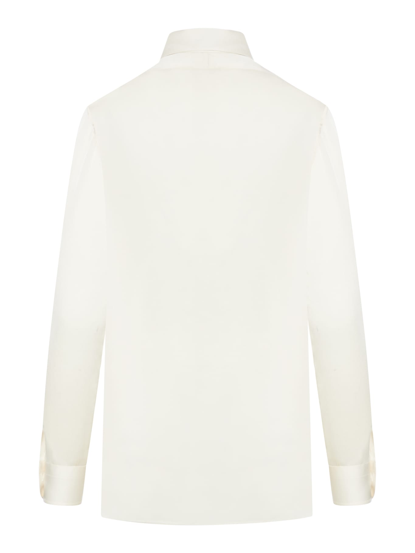 Shop Tom Ford Light Charmeuse Silk Shirt In Gardenia White
