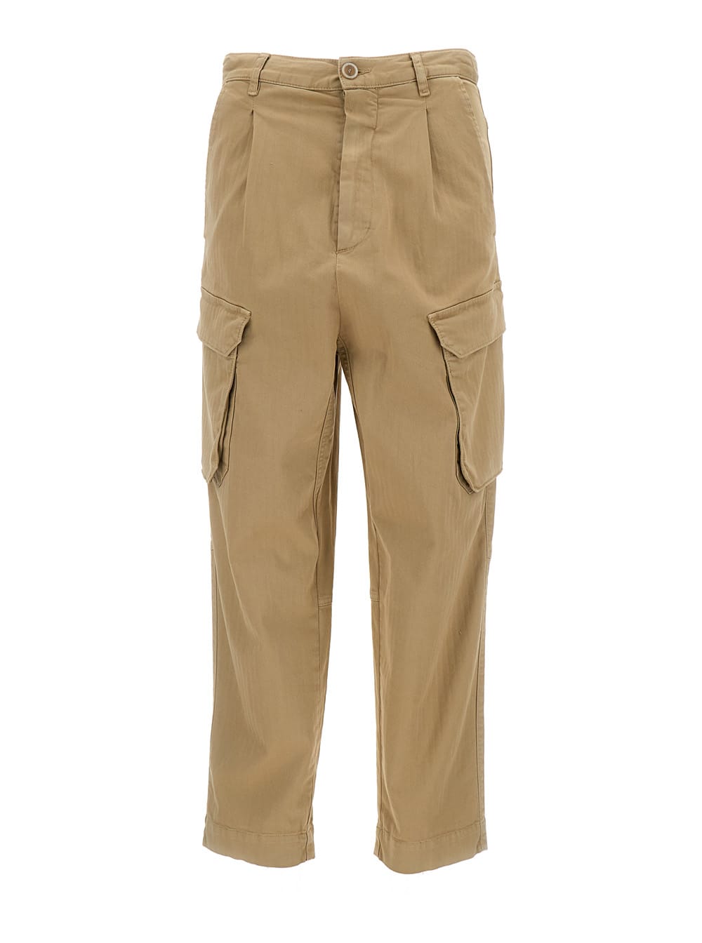 Sand-colored Cargo Pants In Cotton Blend Woman