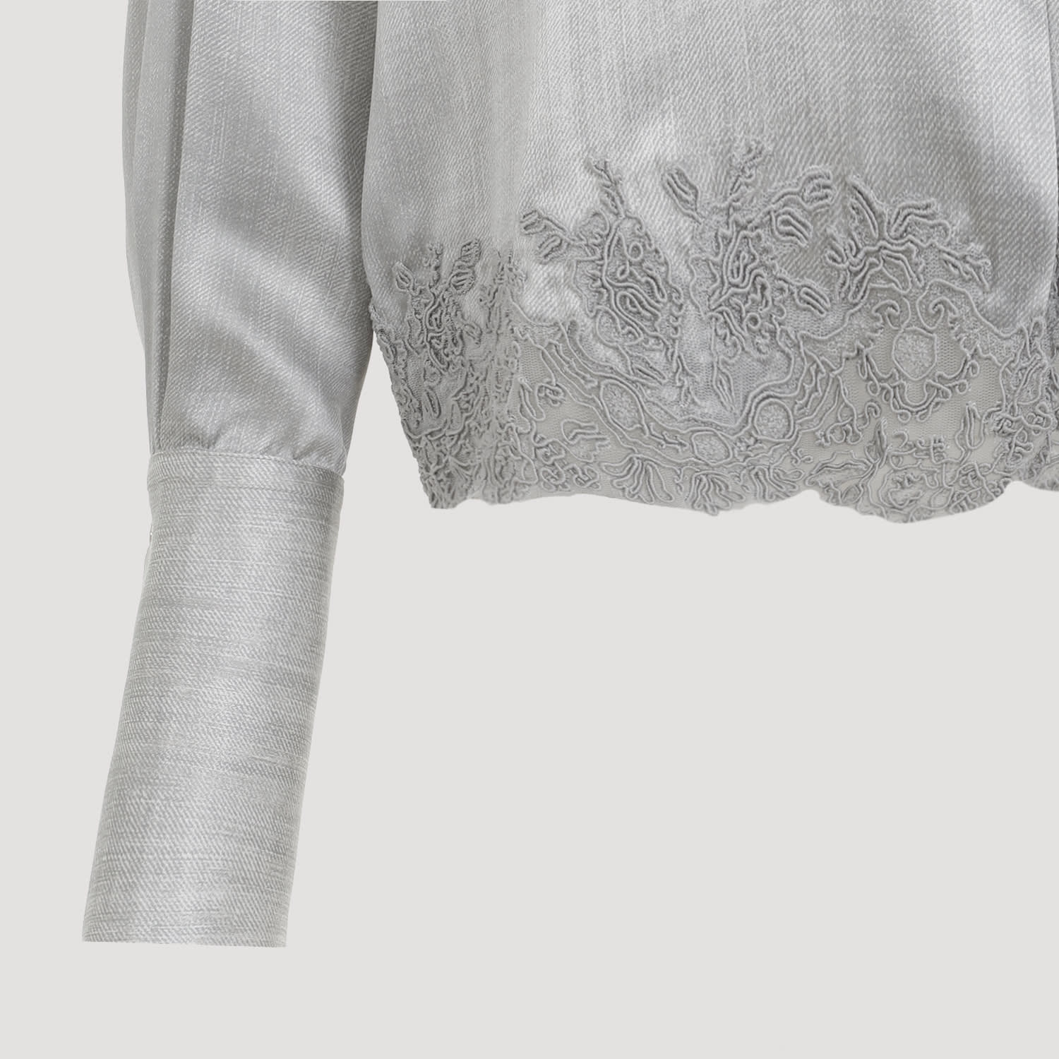 Shop Ermanno Scervino Embroidery Shirt In Jeans Grey